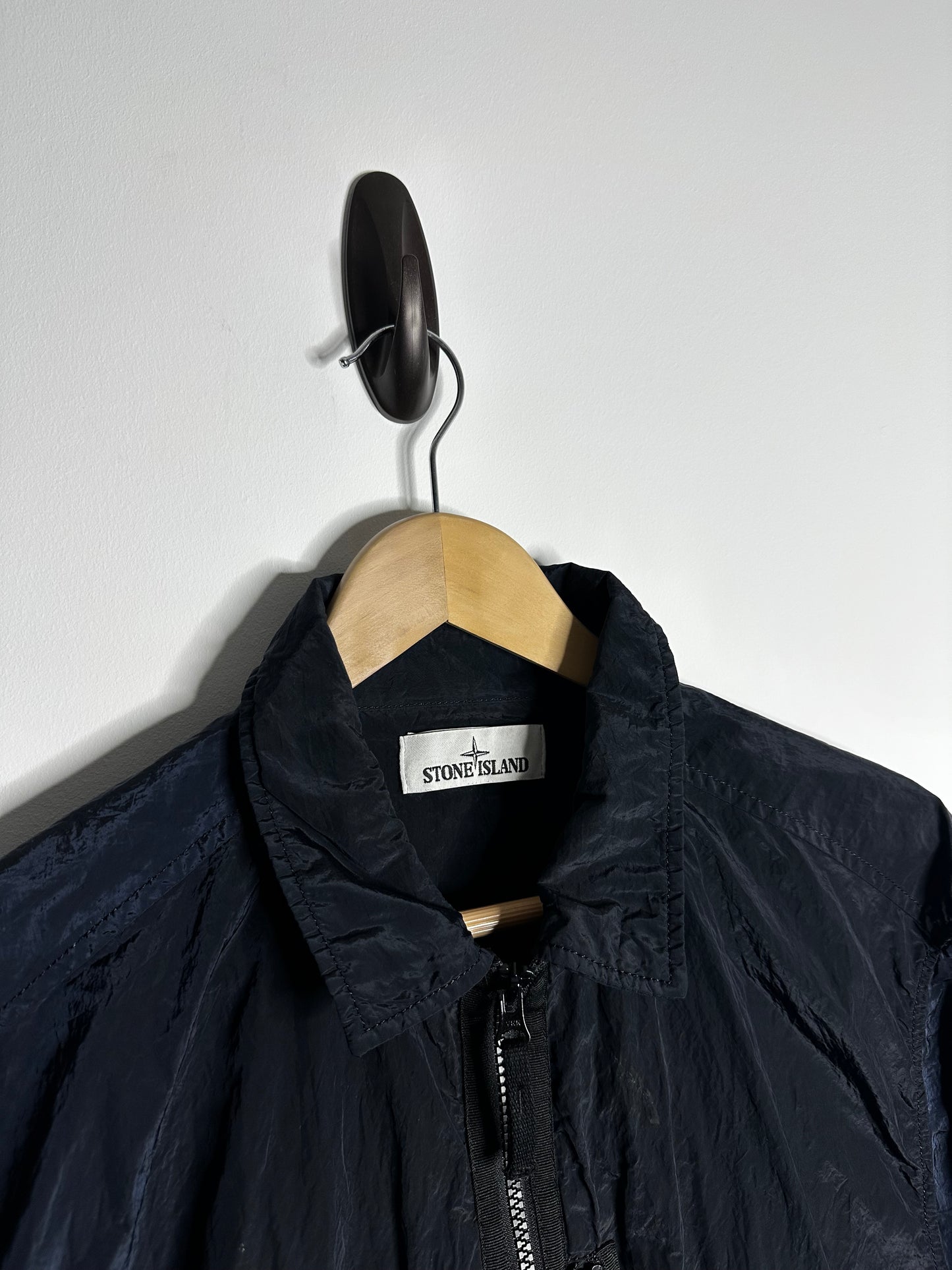 Stone Island Navy Nylon Metal Overshirt - Large