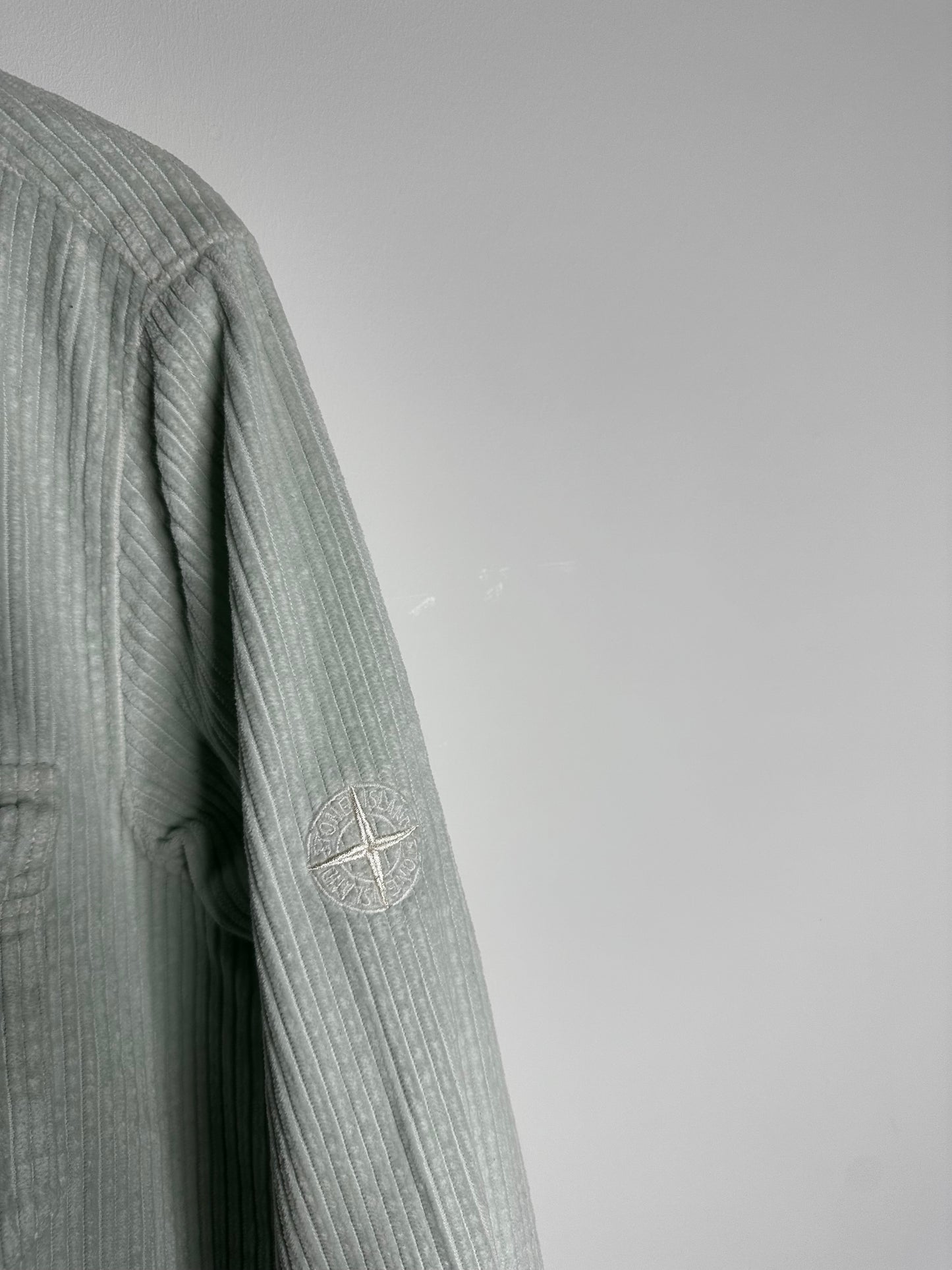 Stone Island Mint Blue Corduroy Overshirt - Medium