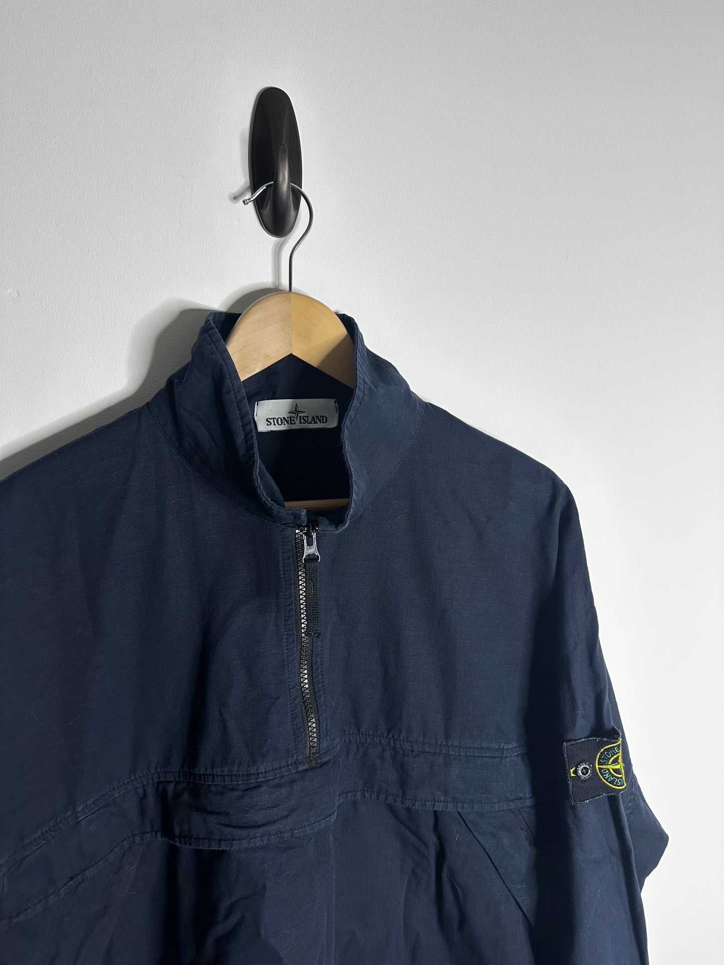 Stone Island Navy Ripstop Pullover Smock - Extra Large