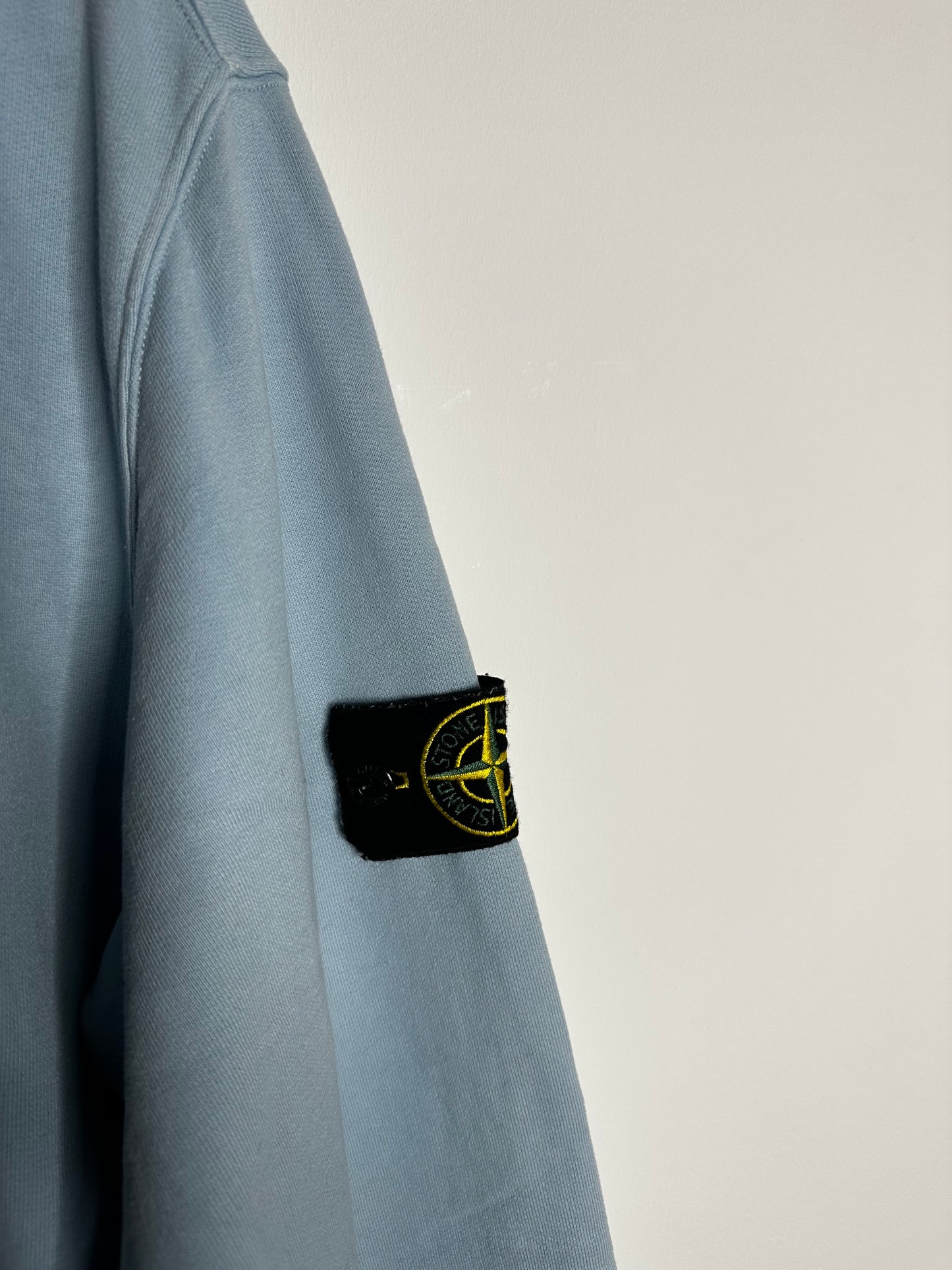 Stone Island Light Blue Quarter Zip Sweatshirt - Extra Large