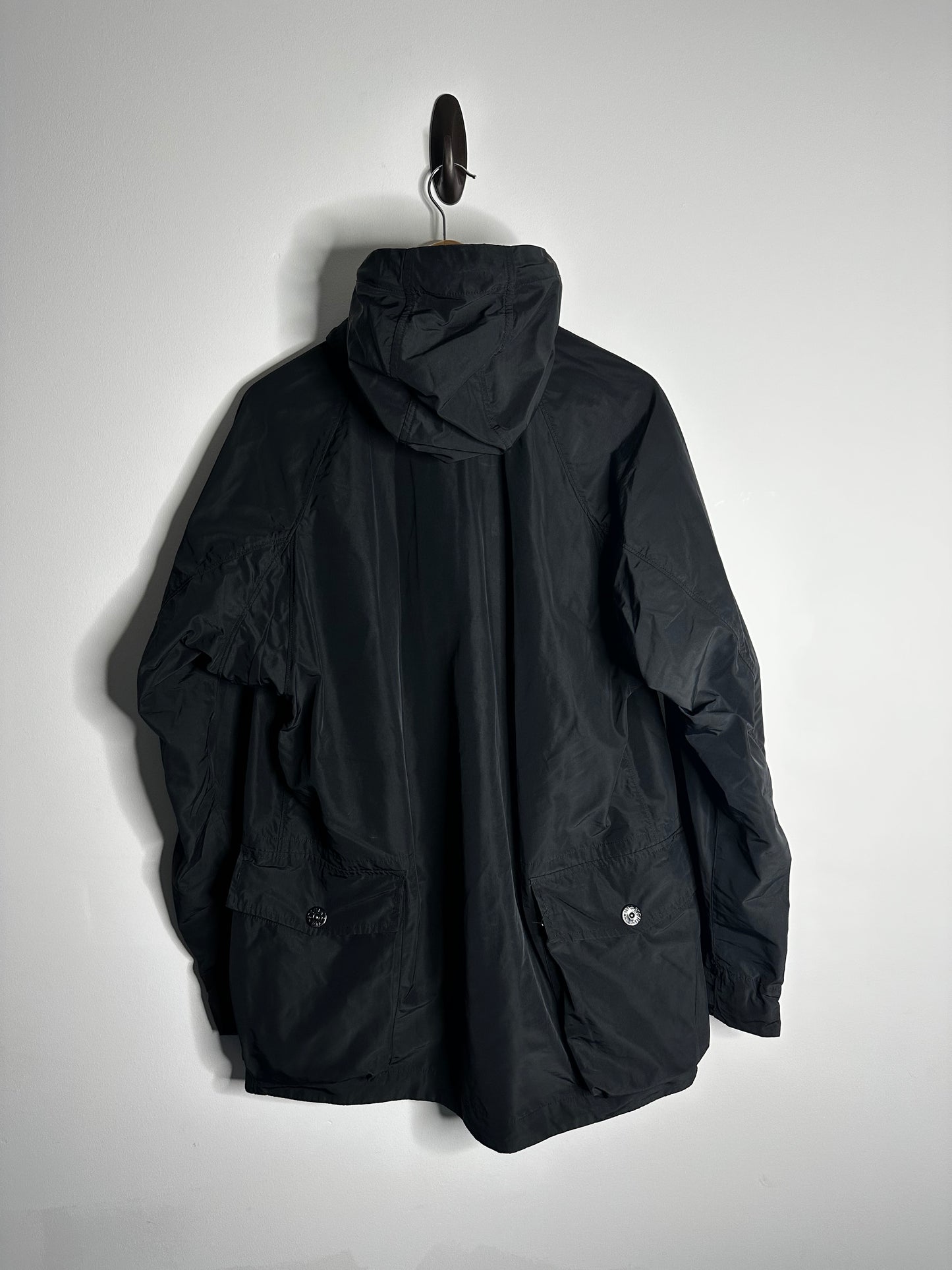 Stone Island Black Micro Reps Multipocket Parka - Large