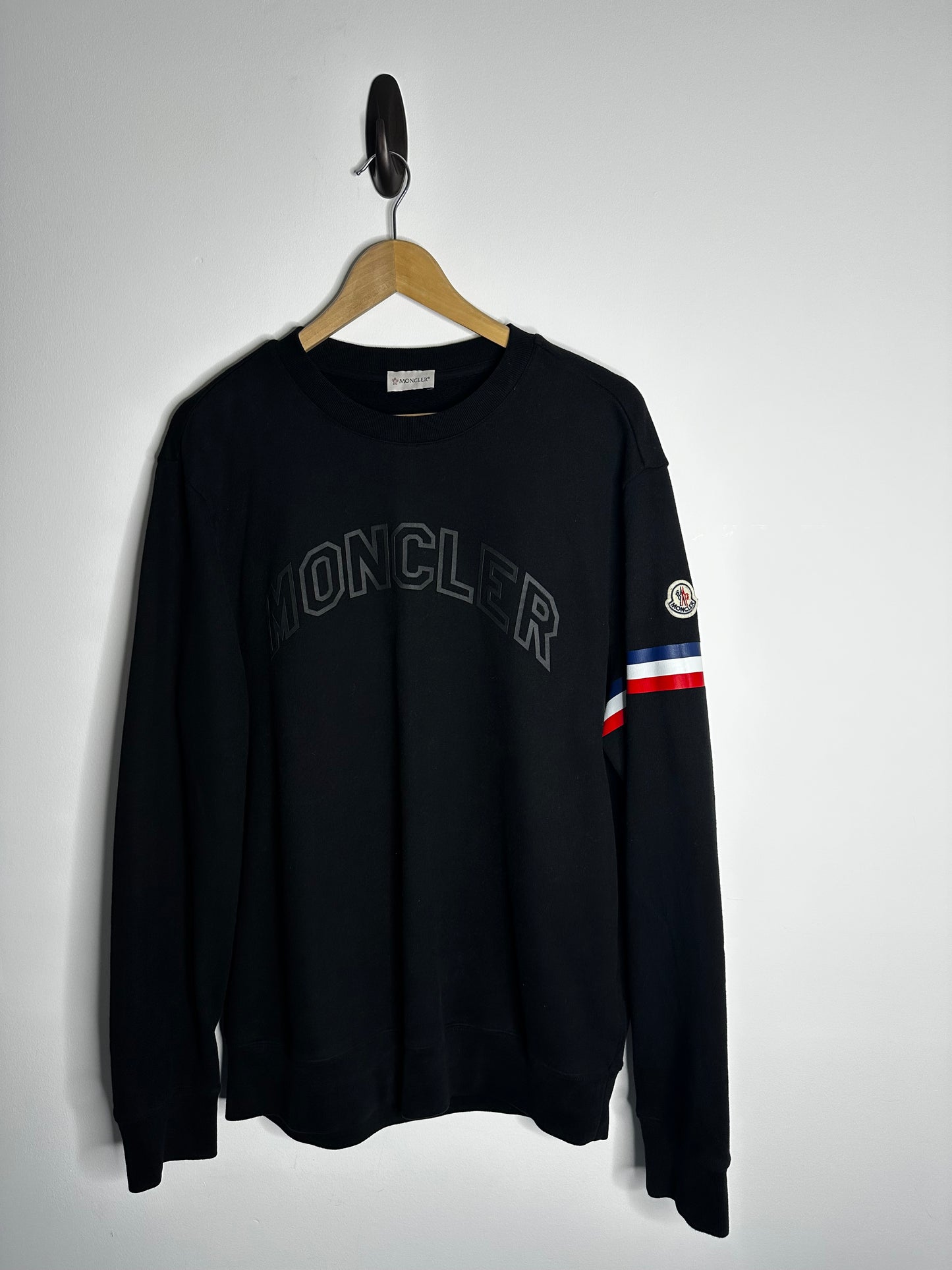Moncler Black Crewneck Sweatshirt - Large
