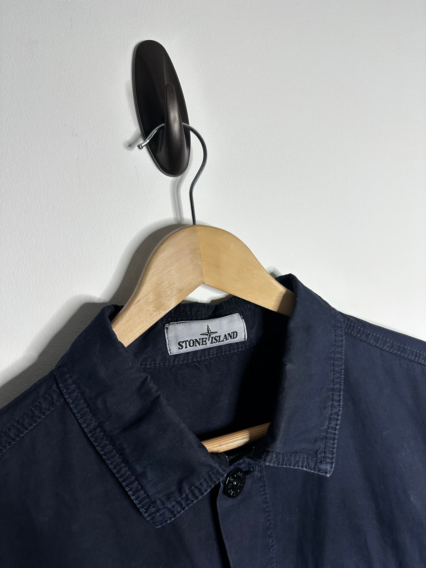 Stone Island Navy Old Treatment Multi Pocket Overshirt - Extra Large