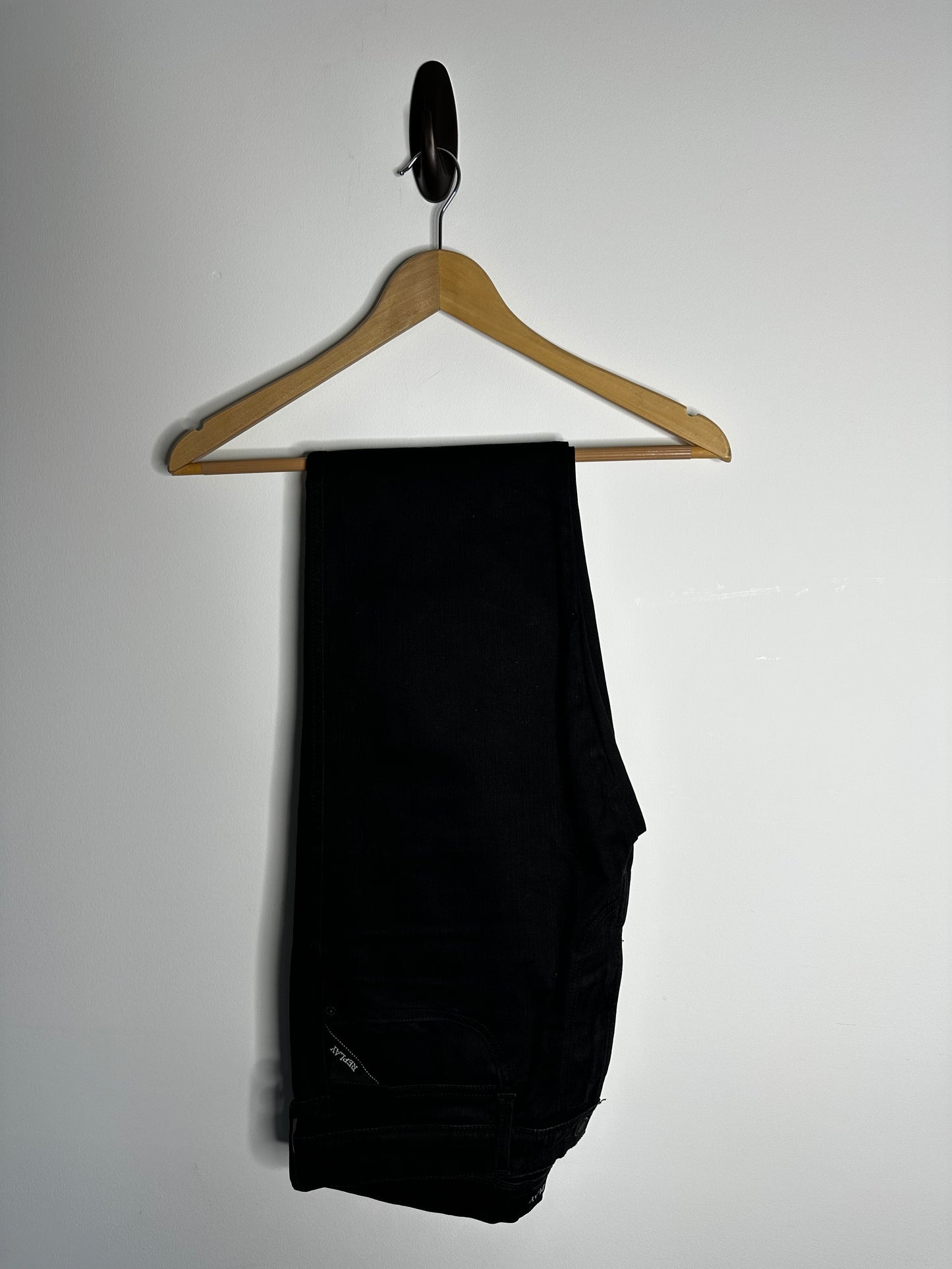 Replay Black Anbass Hyperflex Jeans - 36 Waist / 32 Leg