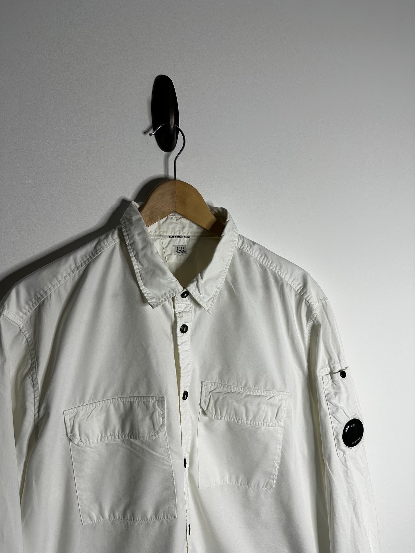 C.P. Company White Button Fasten Overshirt - XXL