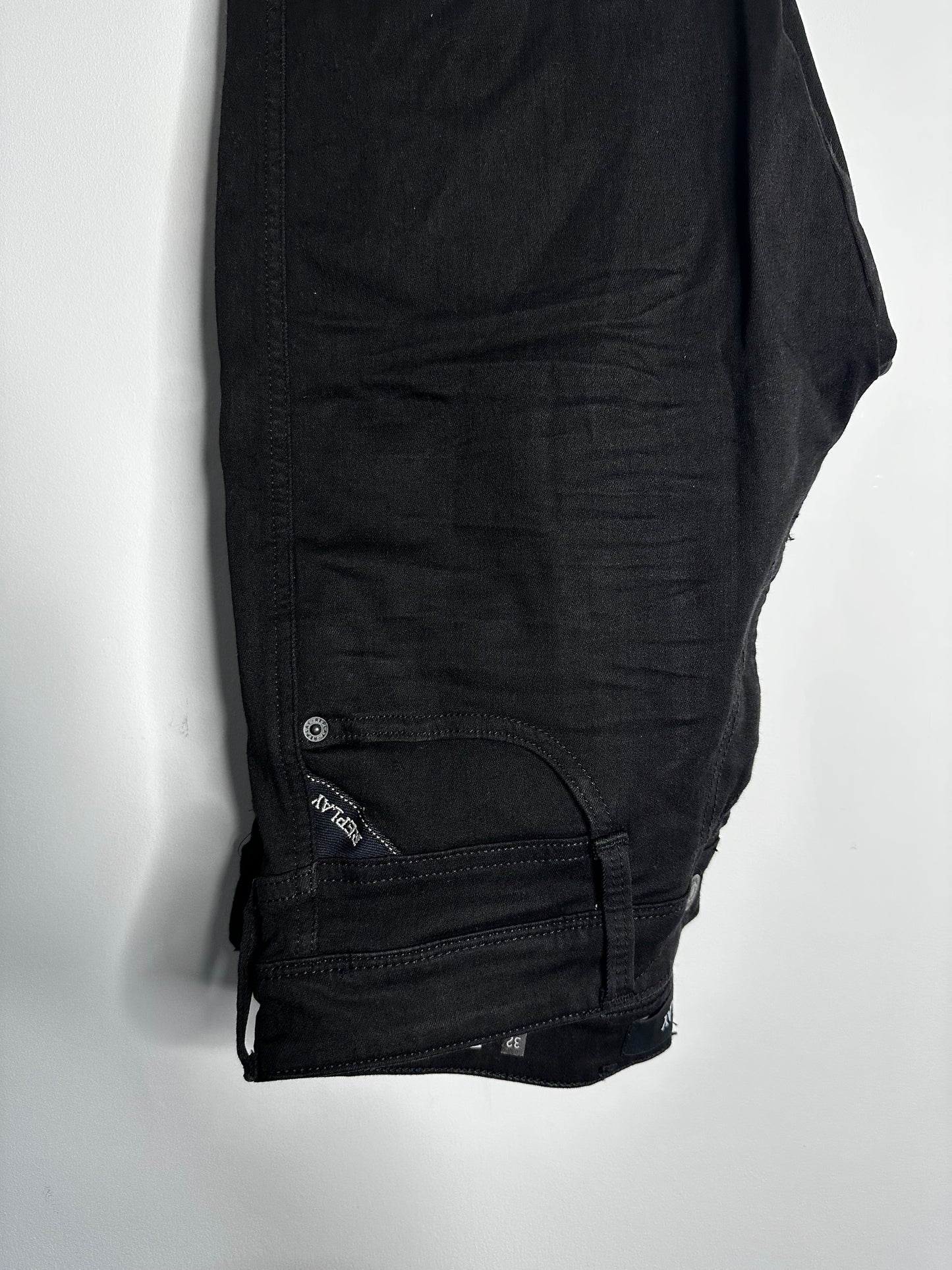 Replay Black Anbass Jeans - 32 Waist / 32 Leg