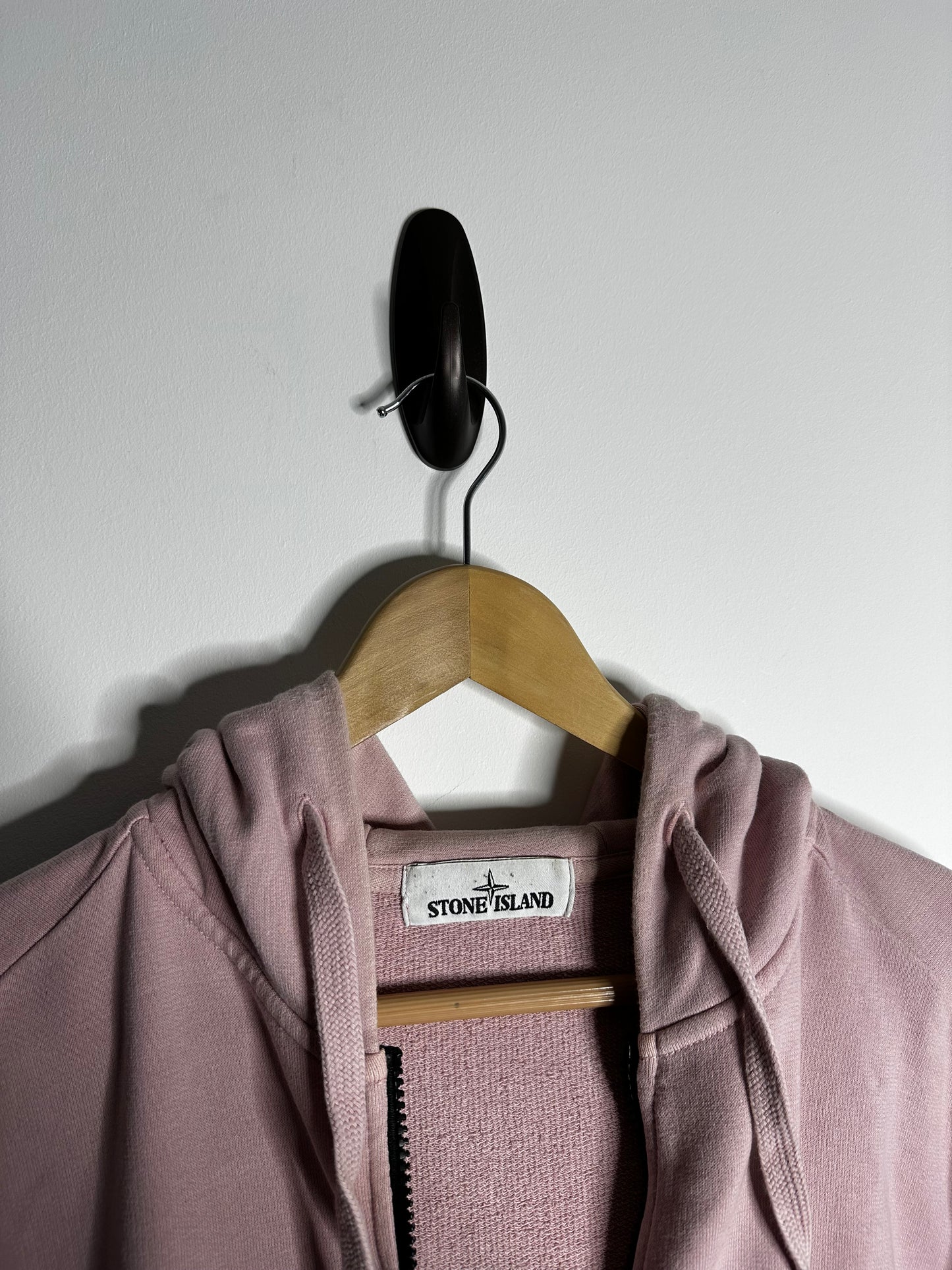 Stone Island Pink Full Zip Hoodie - Large