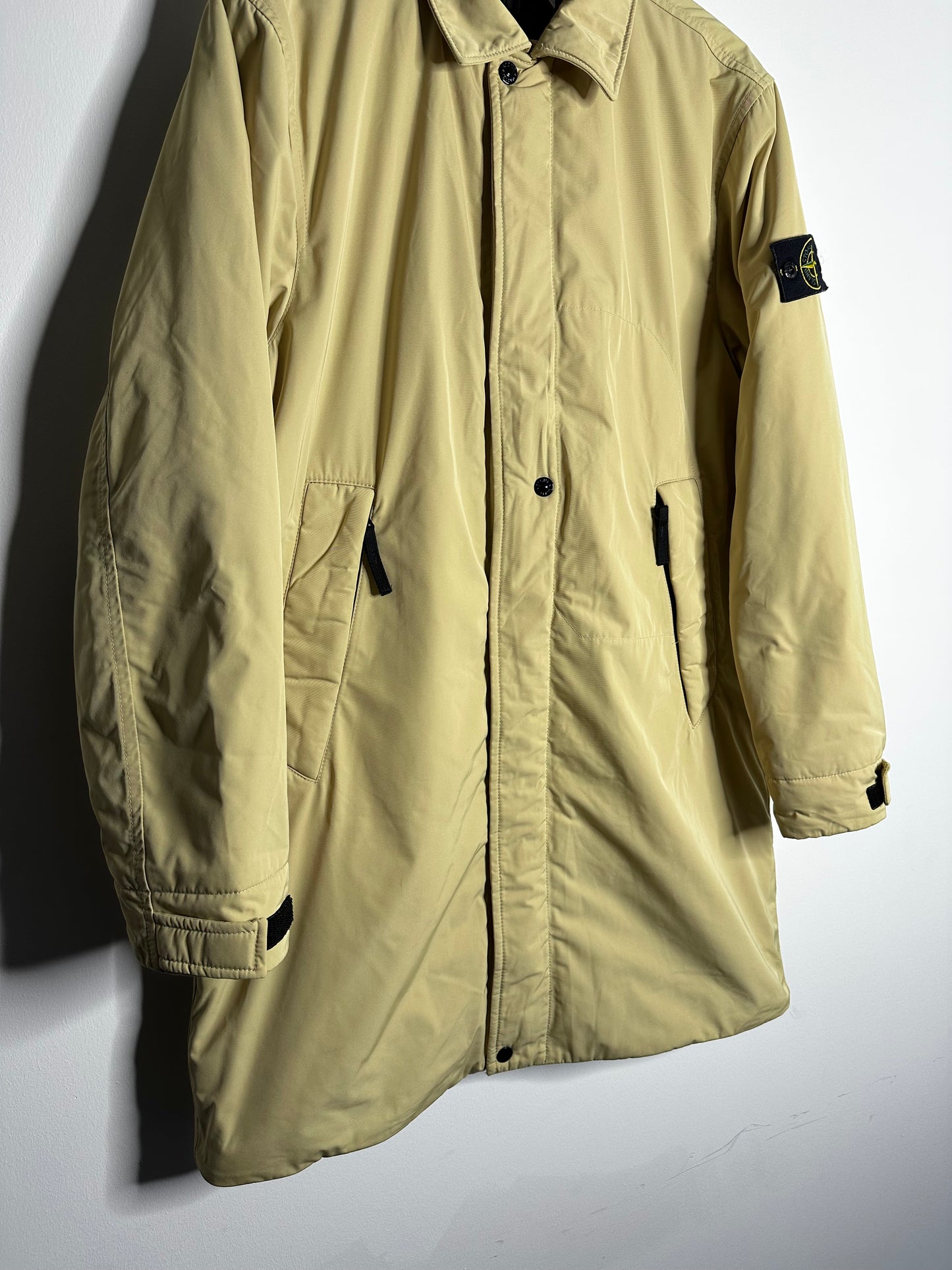 Stone Island Beige Micro Twill Primaloft Insulation Trench Coat - Medium