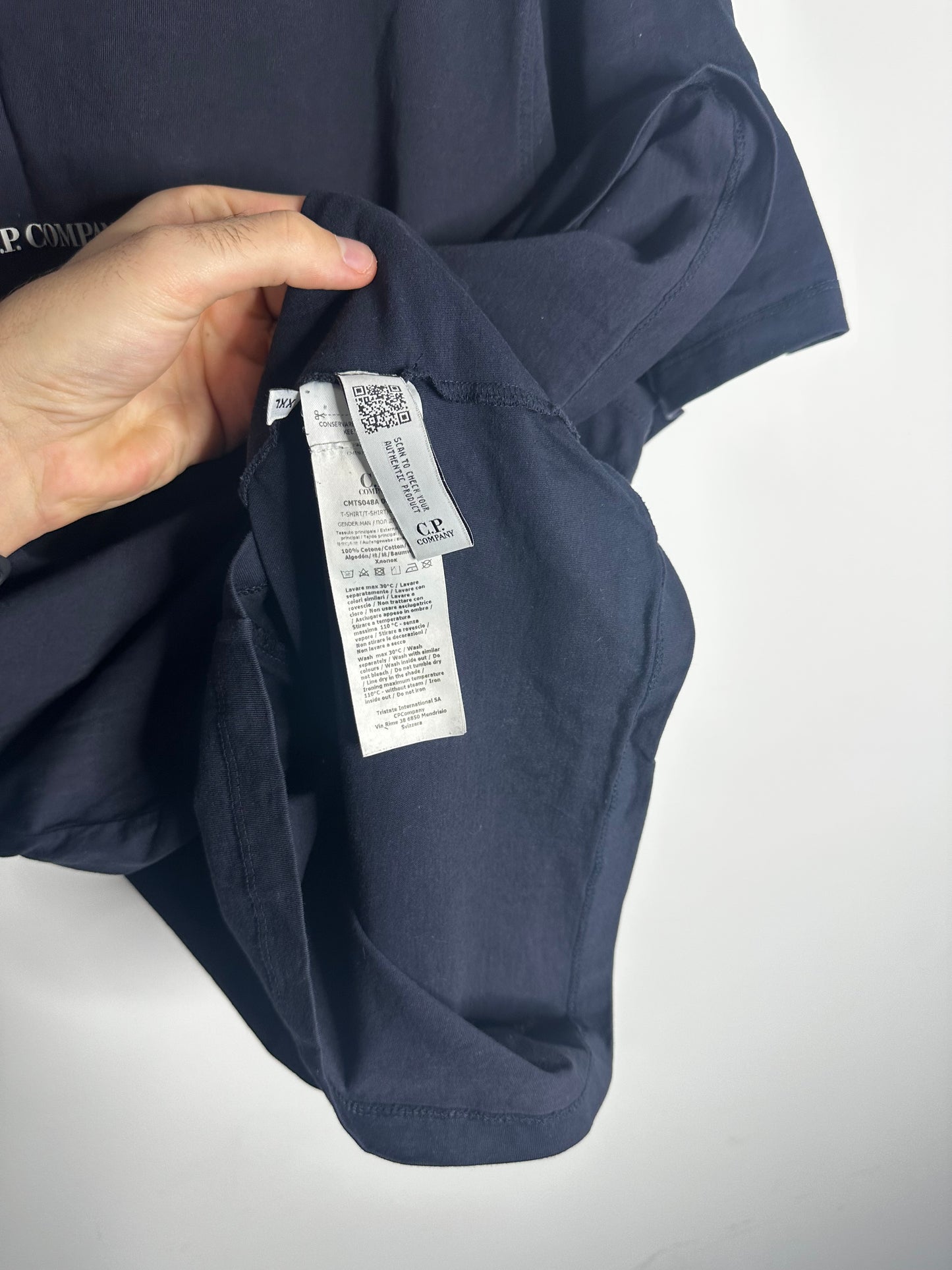 C.P. Company Navy Front Print T - Shirt - XXL