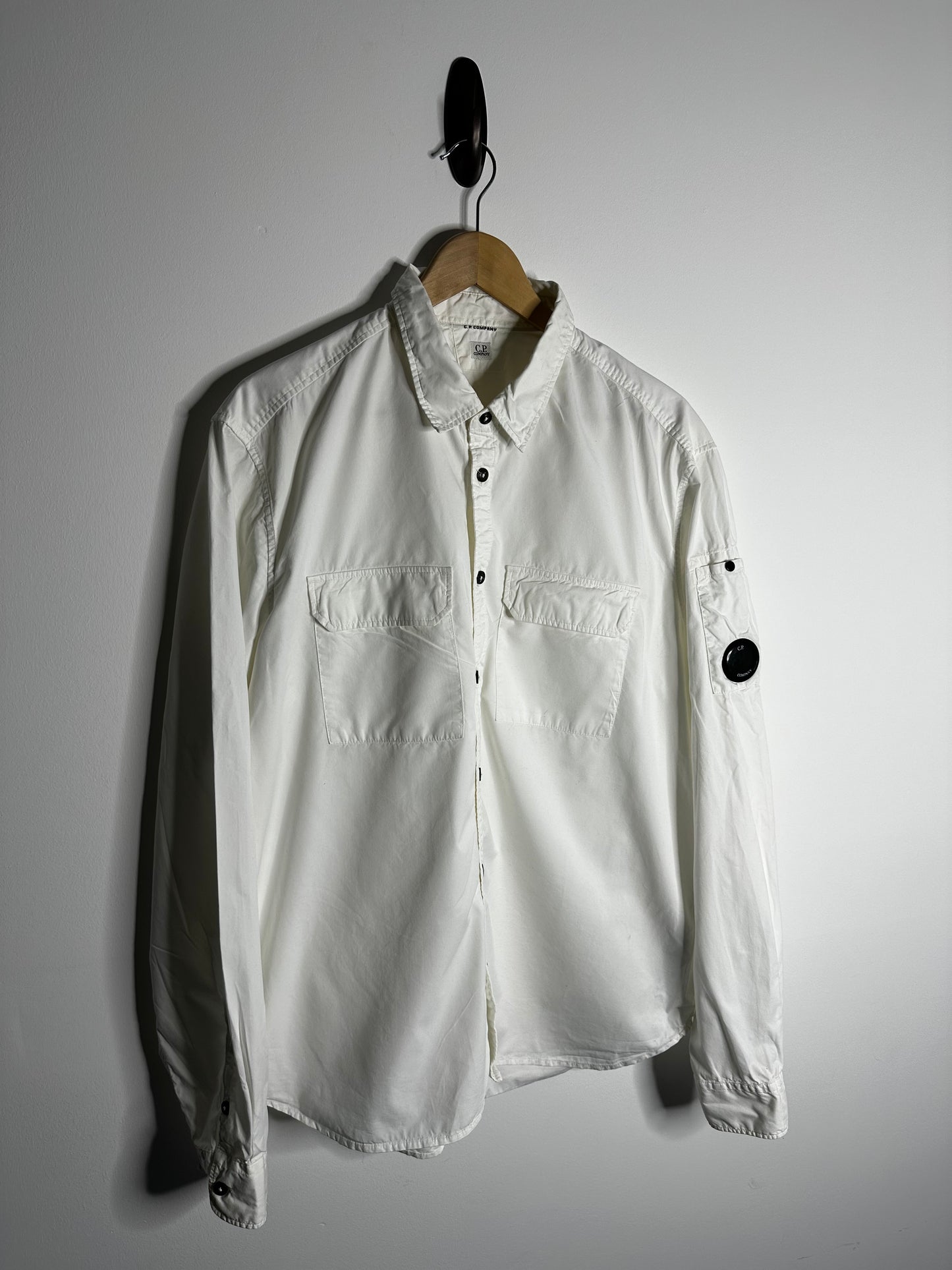 C.P. Company White Button Fasten Overshirt - XXL