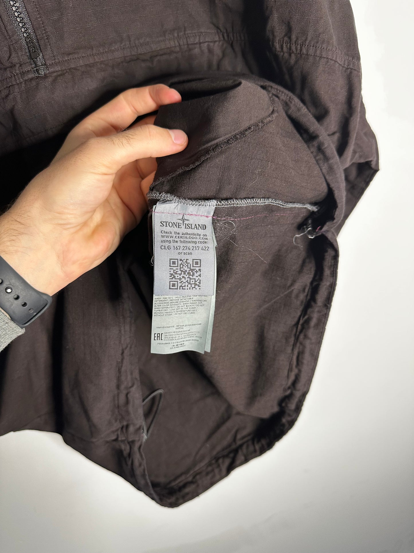 Stone Island Black Ripstop Pull Over Smock - Large