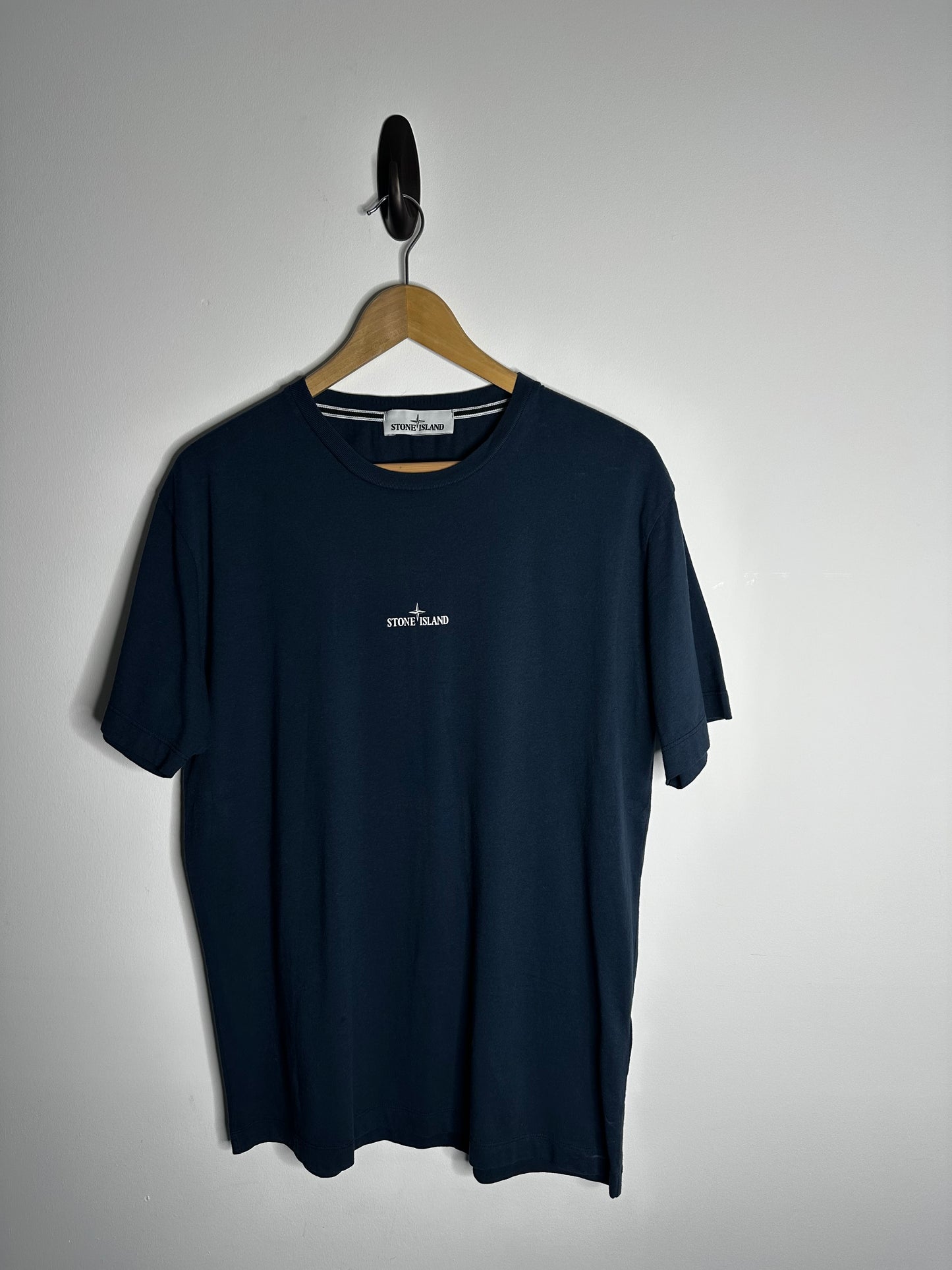 Stone Island Navy Graphic Print T - Shirt - Large