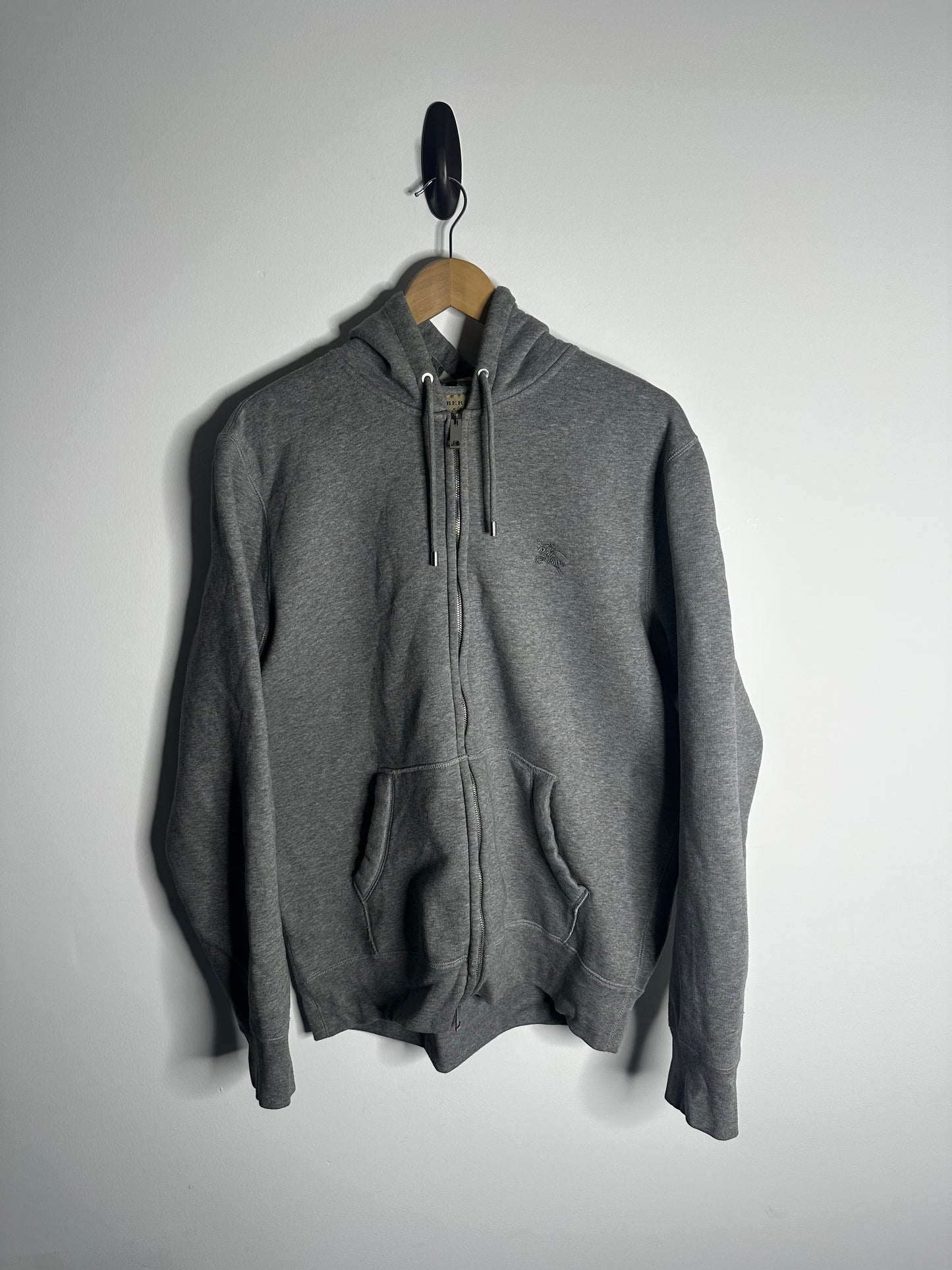 Burberry Grey Full Zip Nova Check Hood Hoodie - Extra Large