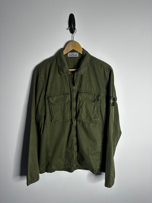 Stone Island Khaki Double Pocket Overshirt - Large