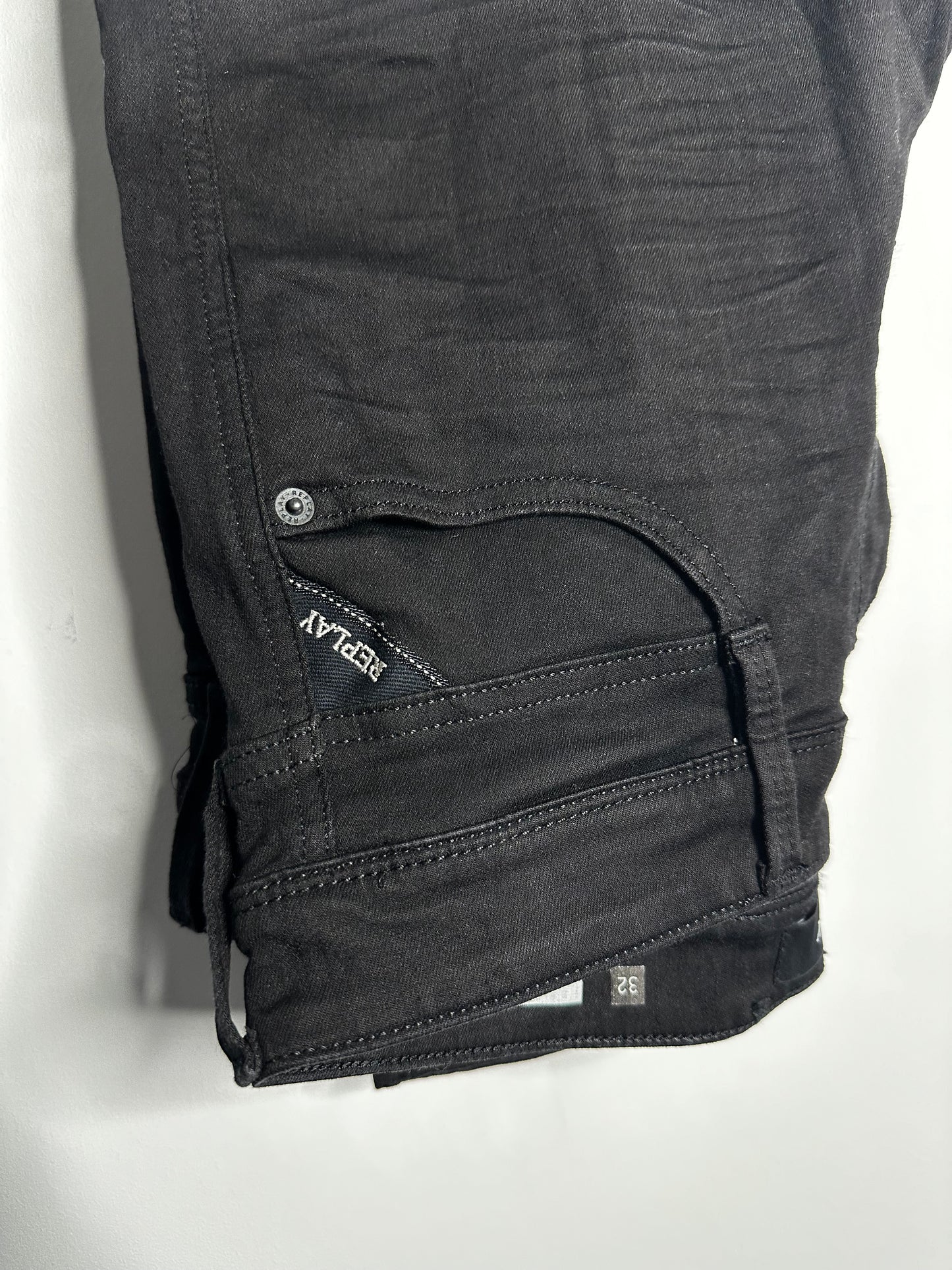 Replay Black Anbass Jeans - 32 Waist / 32 Leg