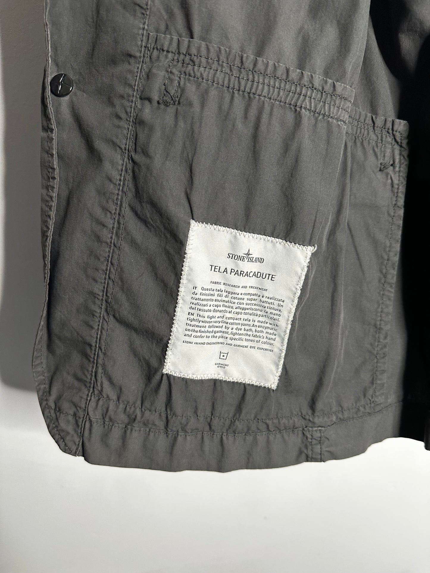 Stone Island Grey Tela Paracadute Blazer Jacket - Large