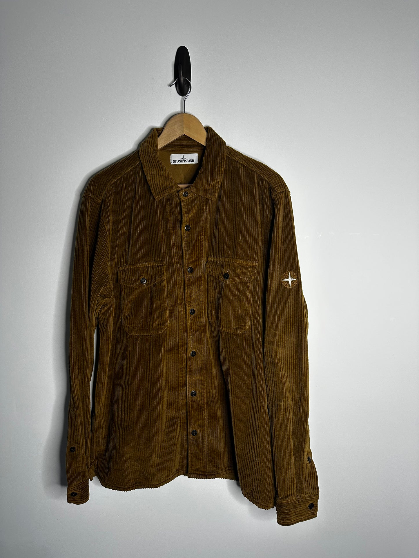 Stone Island Brown Corduroy Shirt - Extra Large