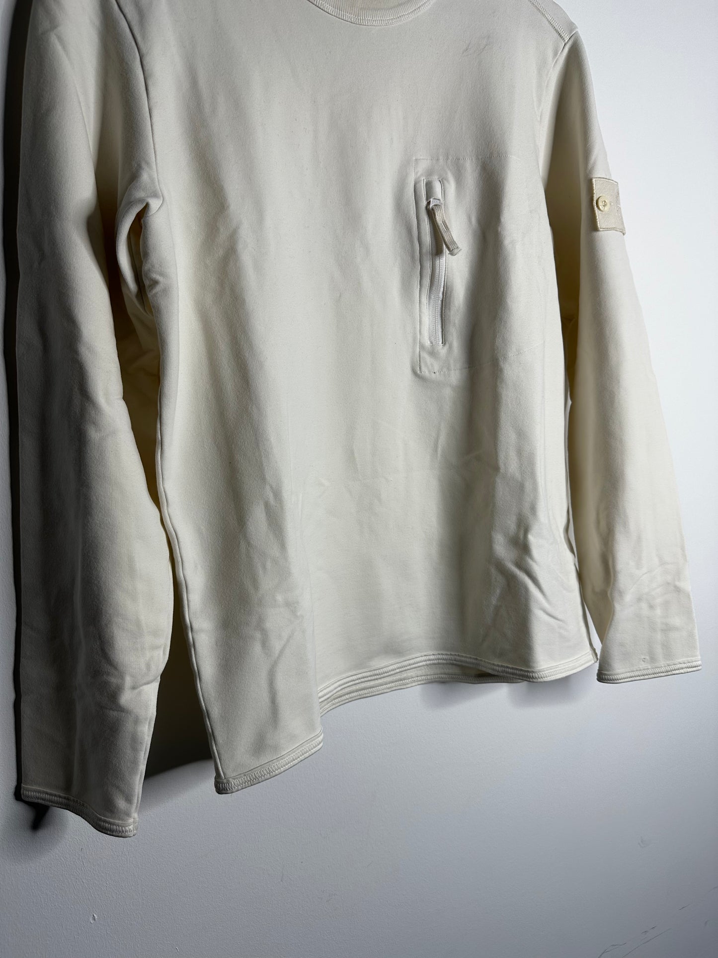 Stone Island White Ghost Crewneck Sweatshirt - Medium