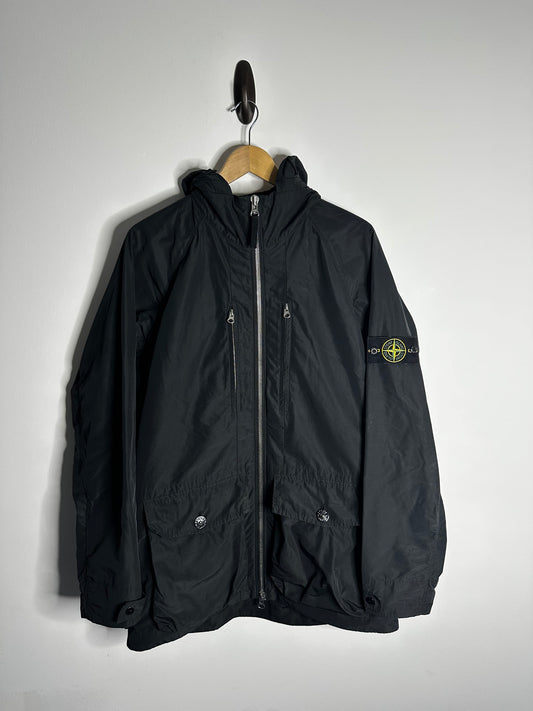 Stone Island Black Micro Reps Multipocket Parka - Large