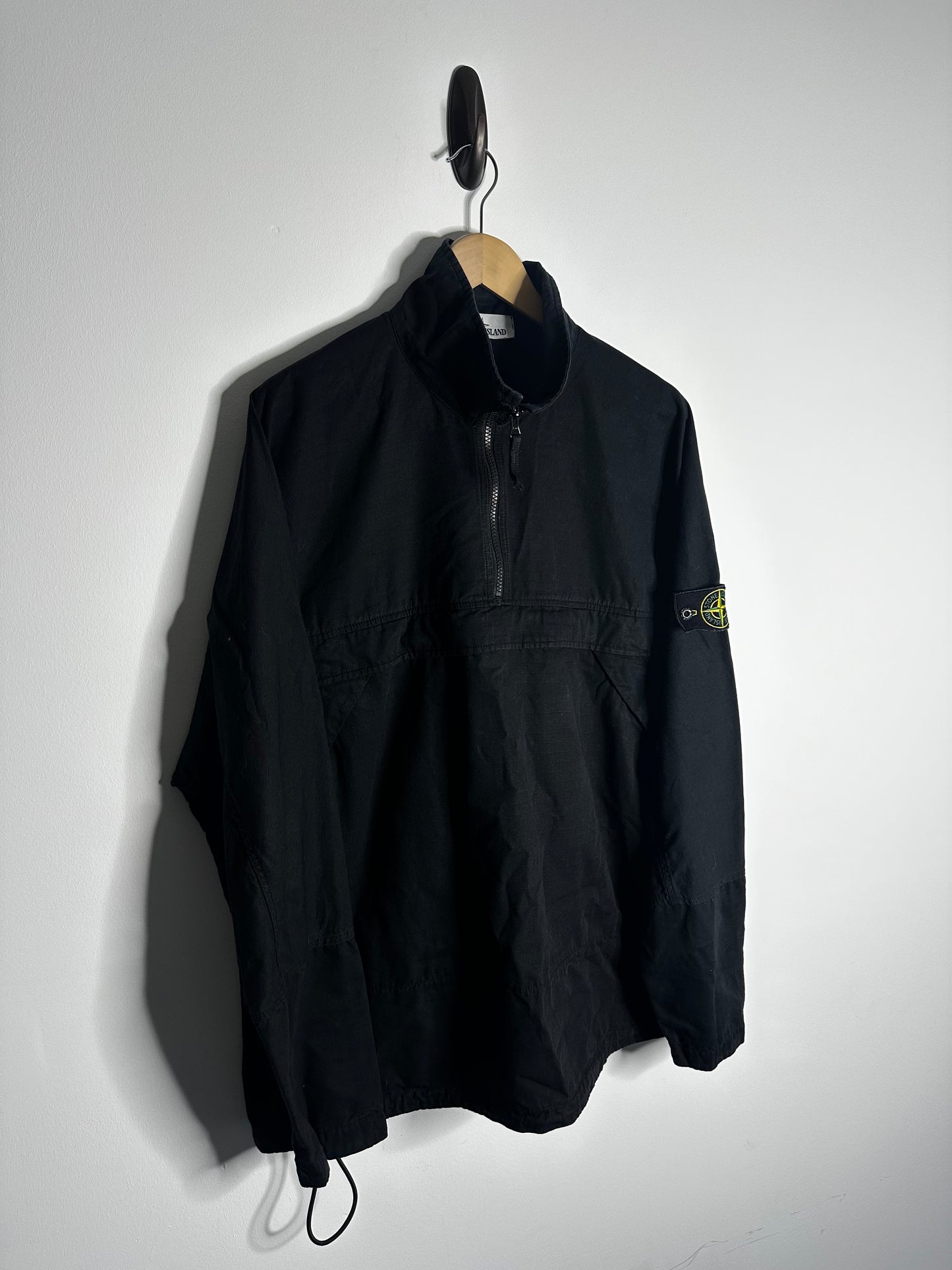 Stone Island Black Ripstop Pullover Smock - Extra Large