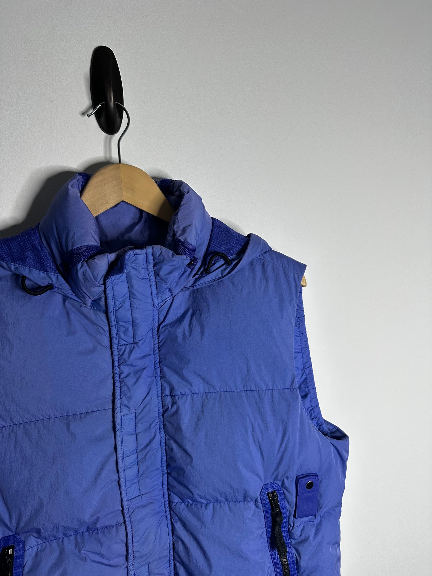 Stone Island Blue Garment Dyed Crinkle Reps NY Down Gilet - Medium