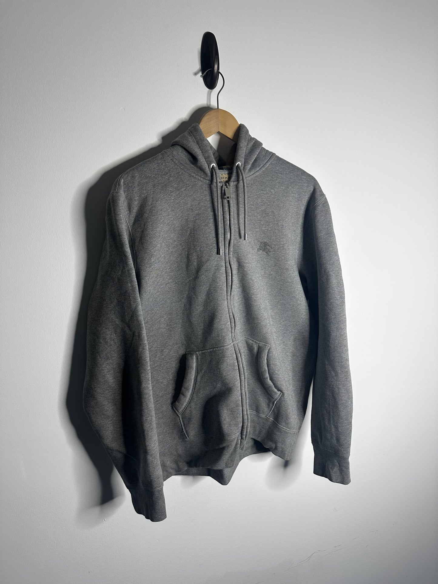 Burberry Grey Full Zip Nova Check Hood Hoodie - Extra Large
