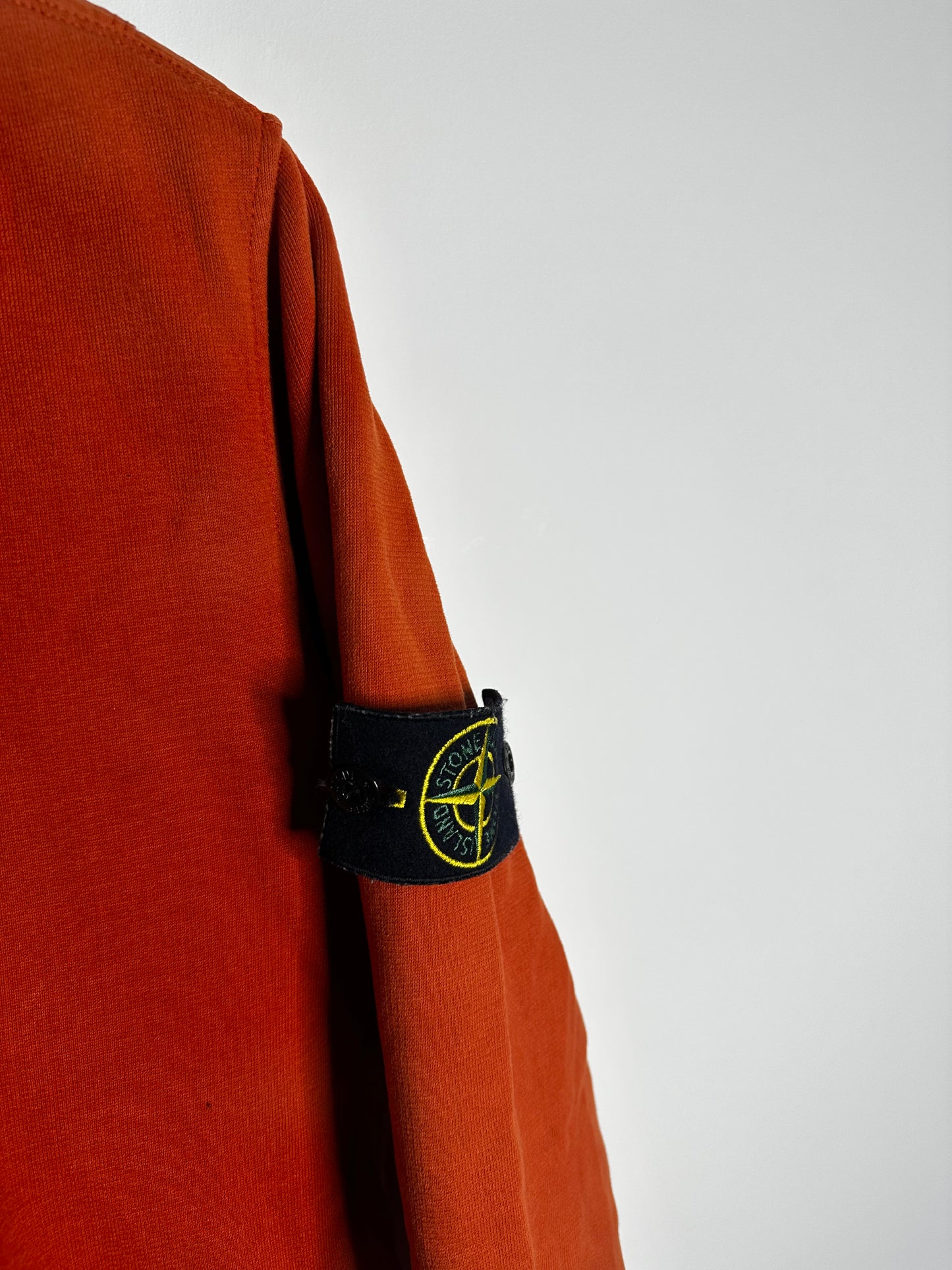 Stone Island Orange 1/4 Zip Jumper - Large
