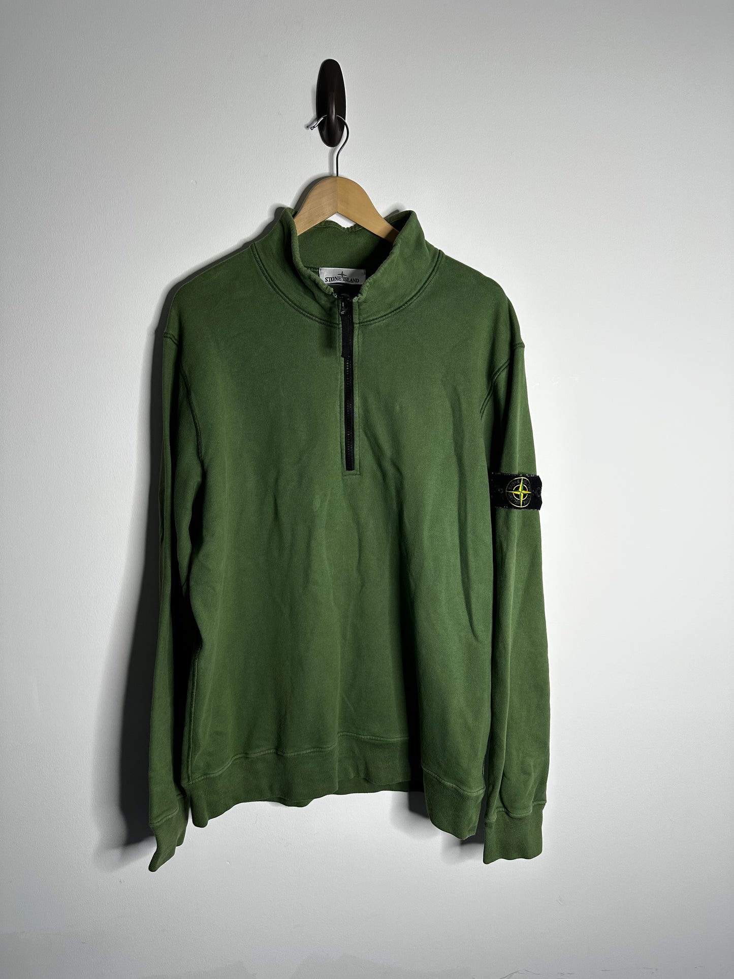 Stone Island Green Quarter Zip Sweatshirt - XXL