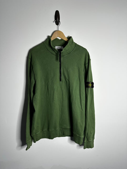 Stone Island Green Quarter Zip Sweatshirt - XXL