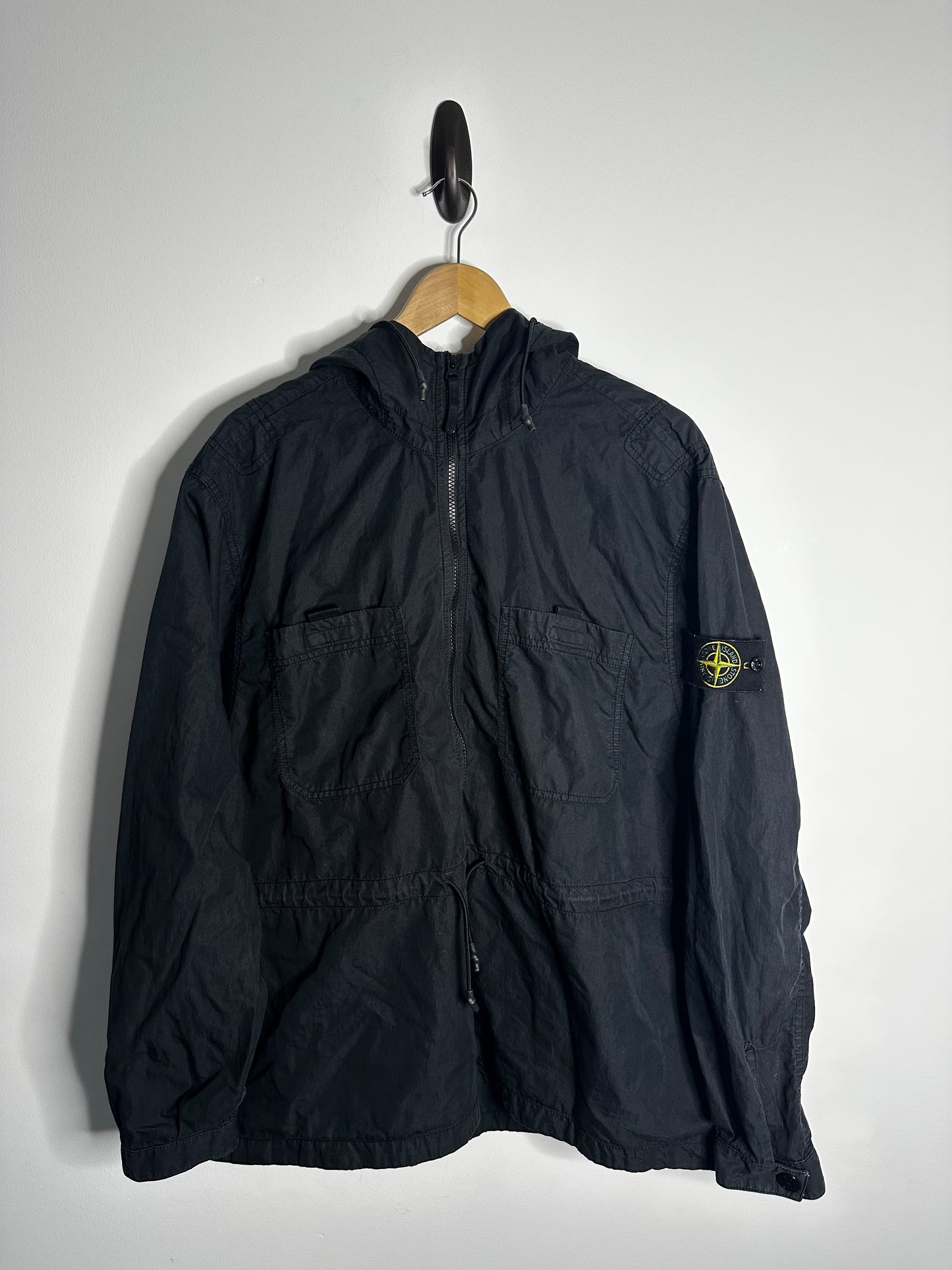 Stone Island Black LG Hooded Smock - Large