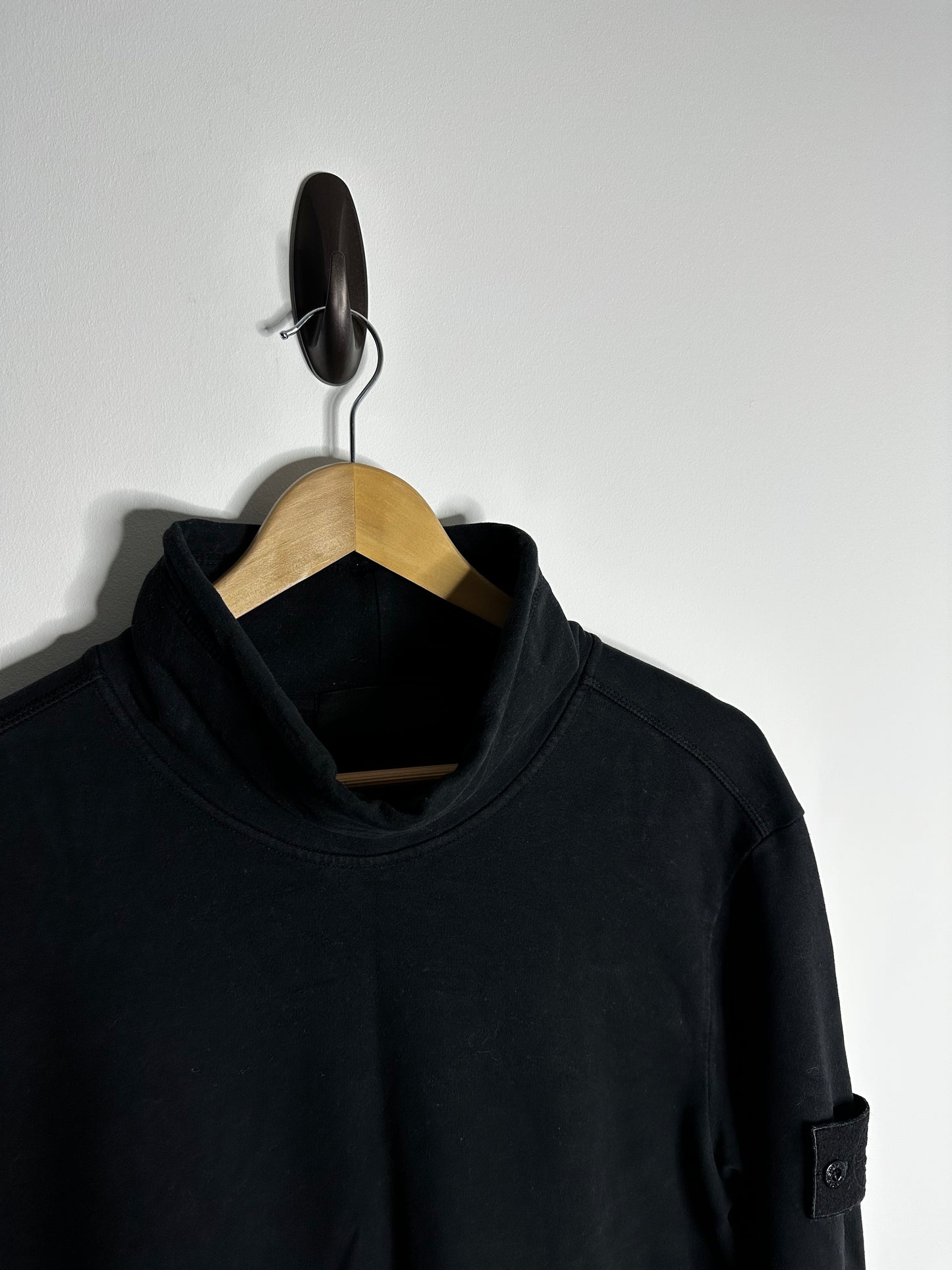 Stone Island Black Ghost Mock Neck Sweatshirt - Large