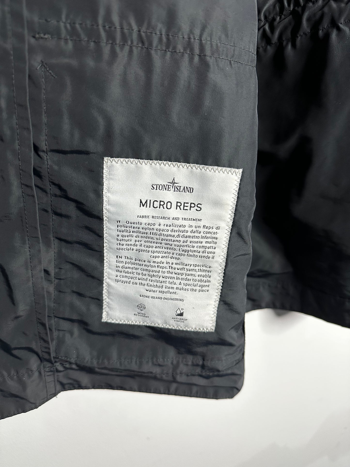 Stone Island Black Micro Reps Multi Pocket Field Jacket - Large