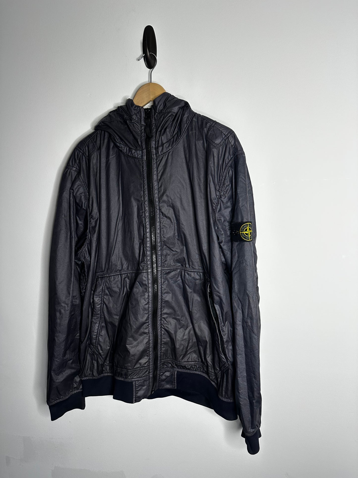 Stone Island Purple Lamy Flock Hooded Jacket - XXL