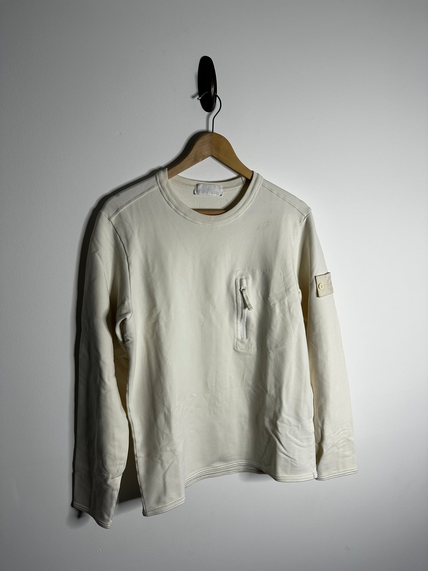 Stone Island White Ghost Crewneck Sweatshirt - Medium