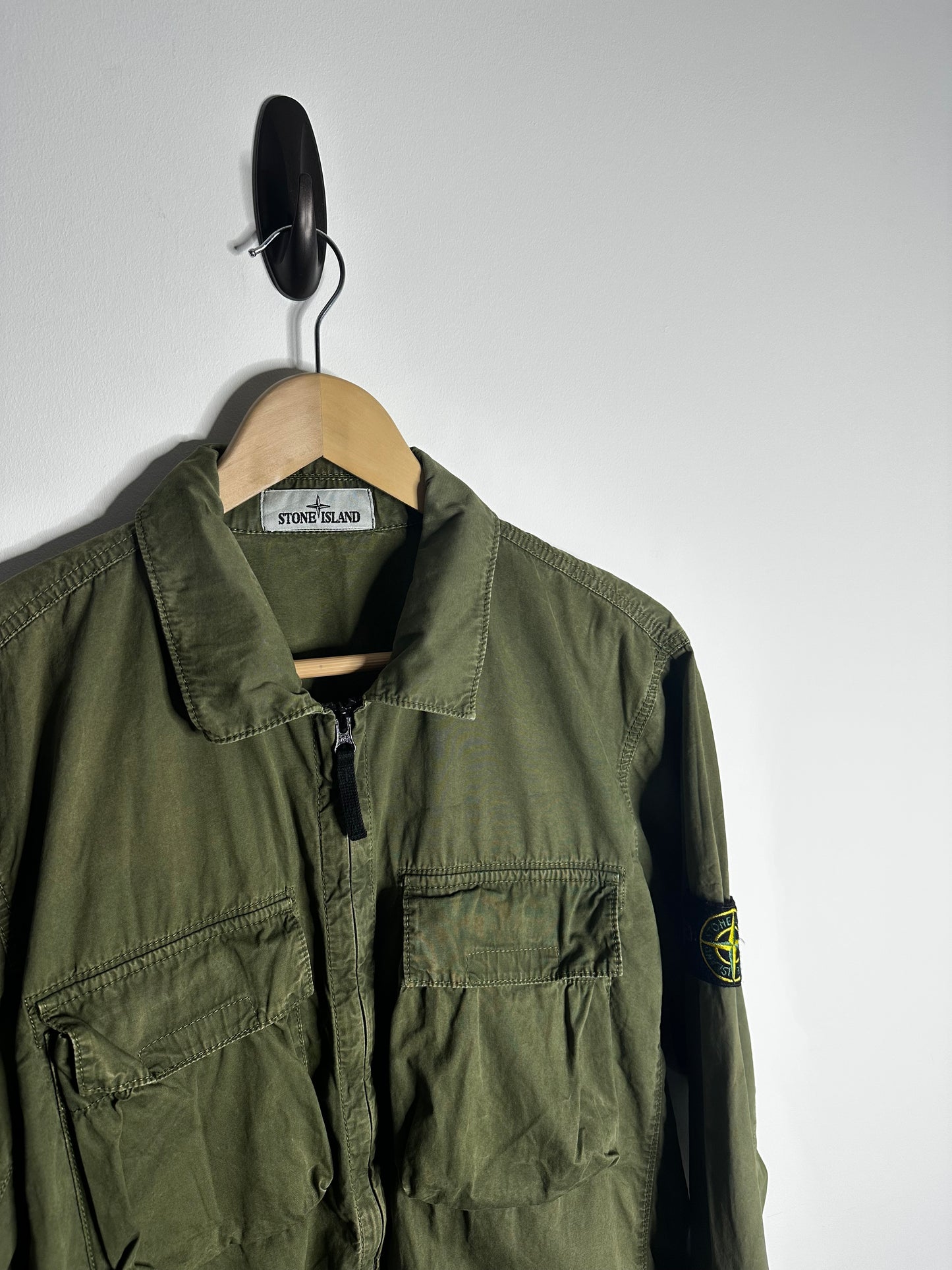 Stone Island Khaki Double Pocket Overshirt - Large