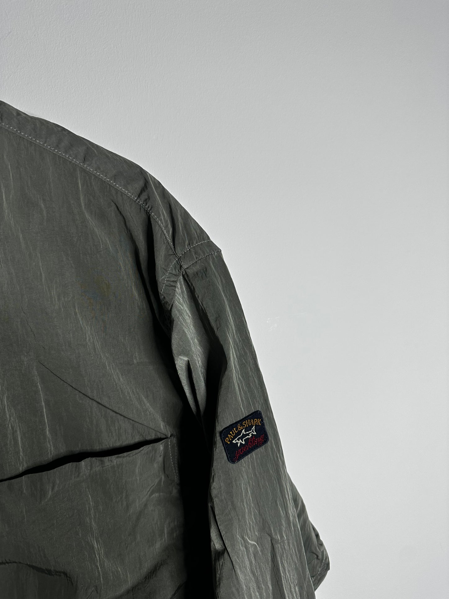 Paul & Shark Khaki Nylon Metal Econyl Overshirt - Extra Large