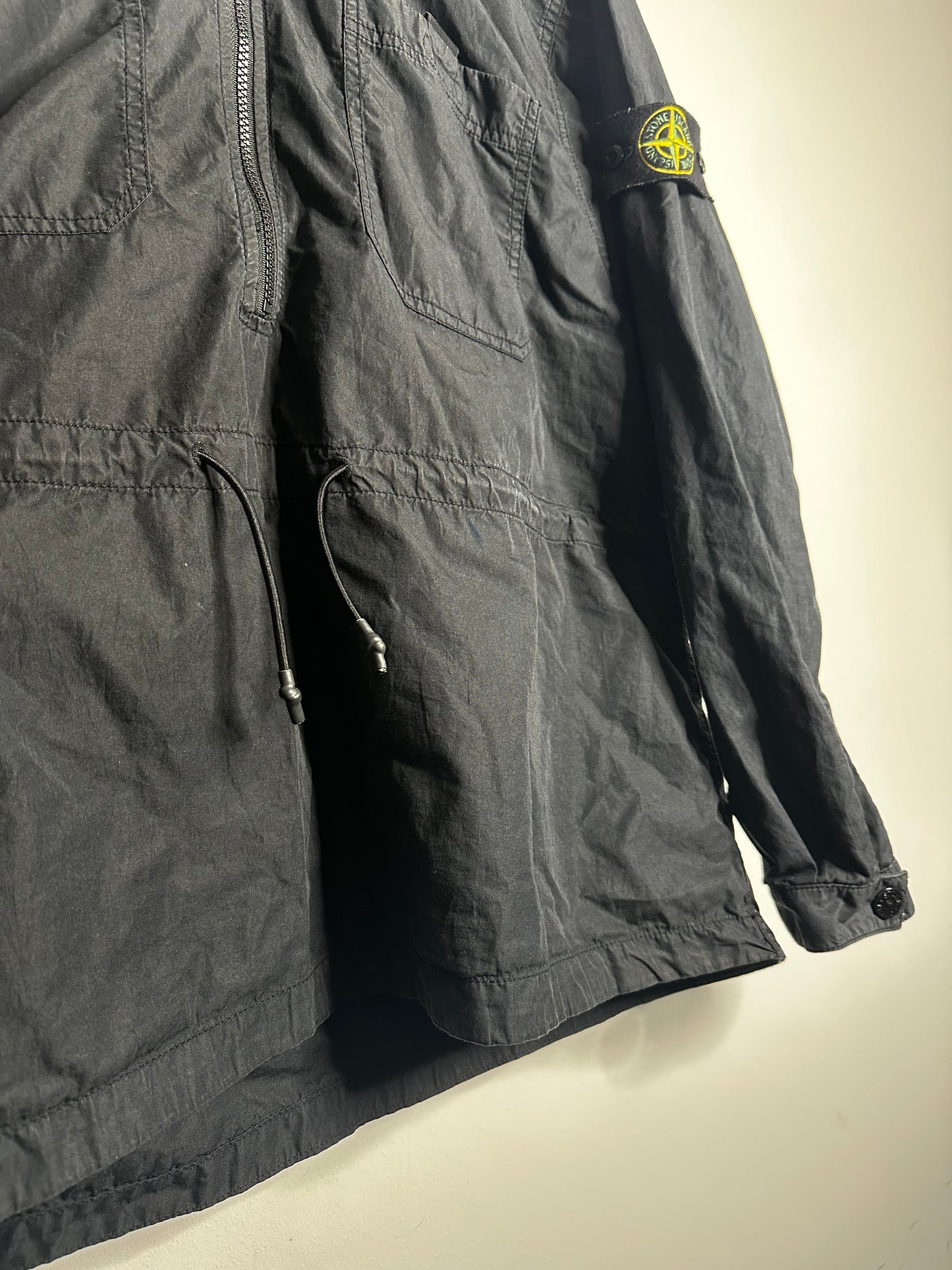Stone Island Black LG Hooded Smock - Large