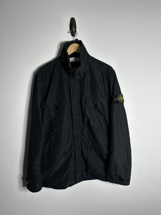 Stone Island Black Micro Reps Multi Pocket Field Jacket - Large