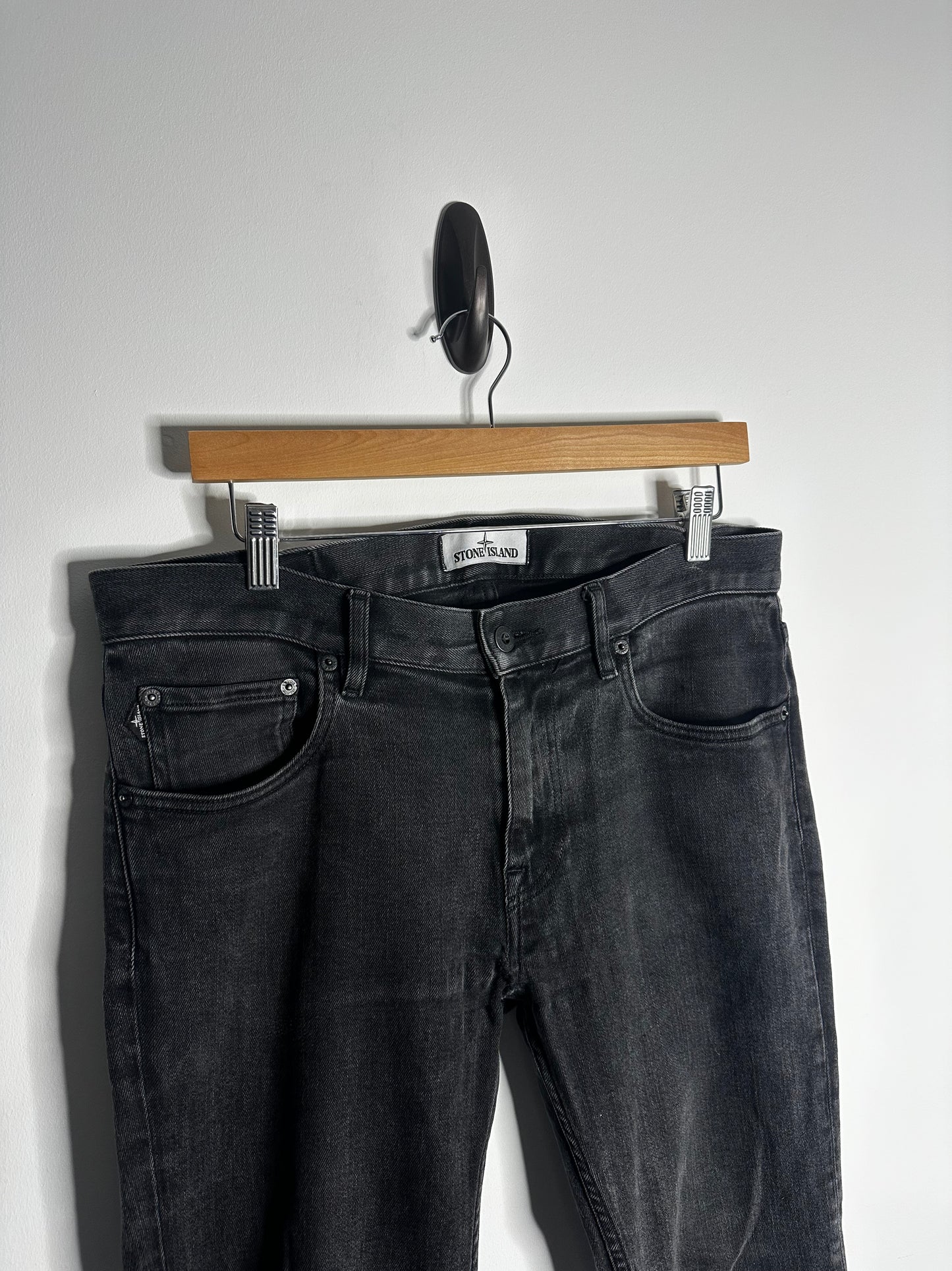 Stone Island Black Denim Jeans - 32 Waist / 32 Leg