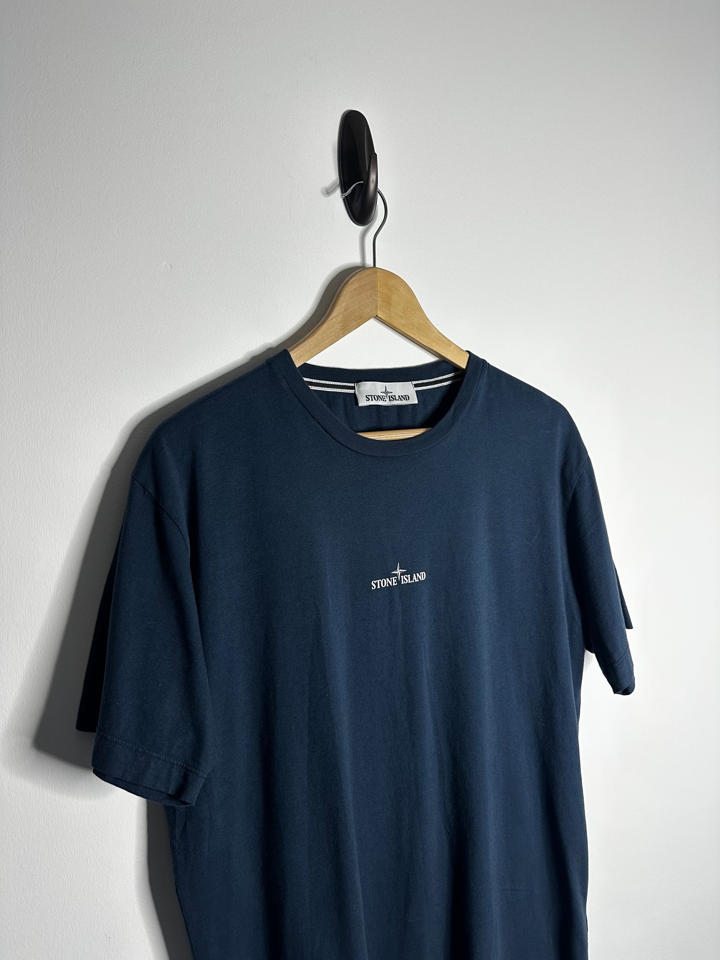 Stone Island Navy Graphic Print T - Shirt - Large