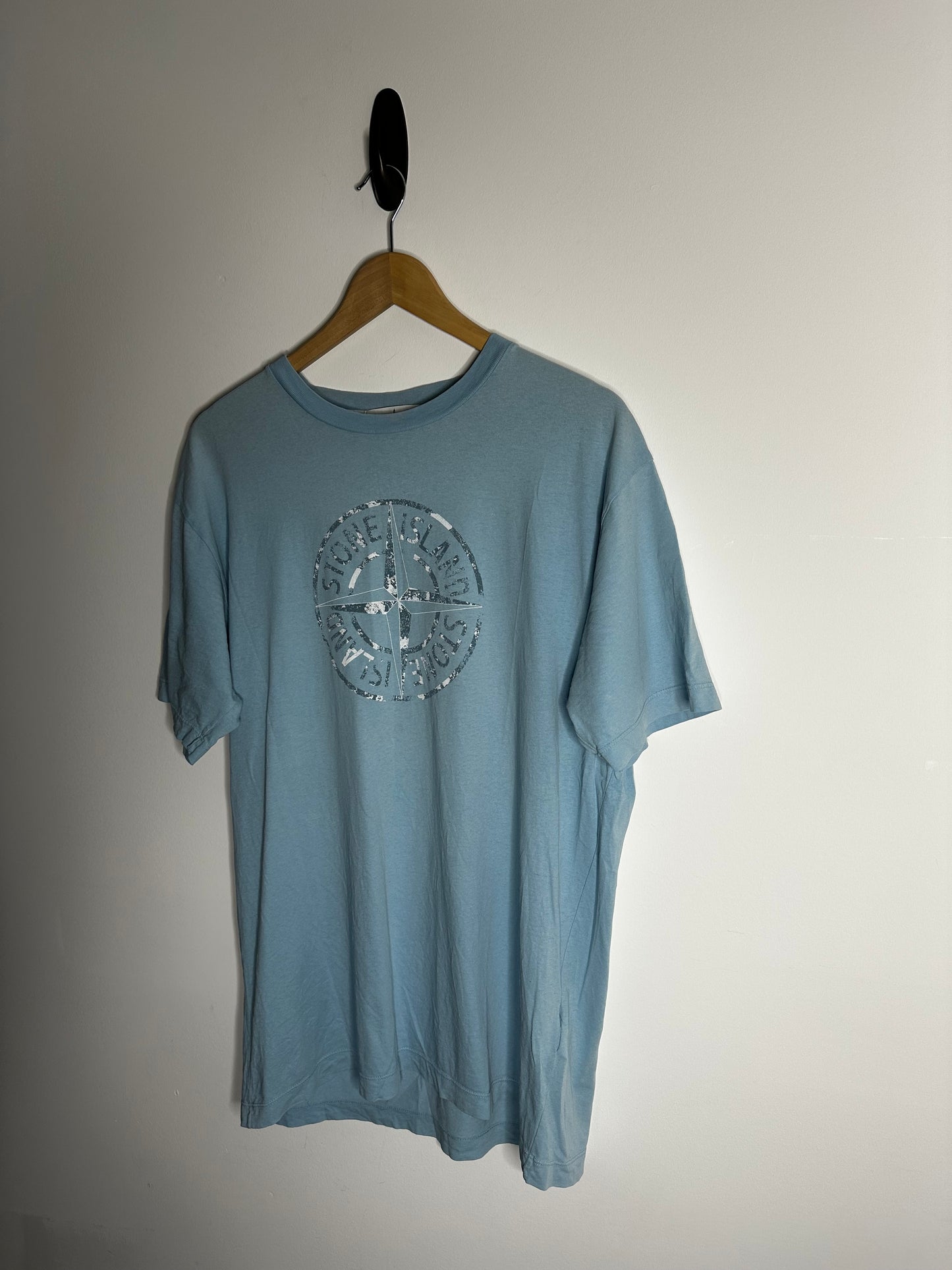 Stone Island Blue Compass Print T - Shirt - Extra Large