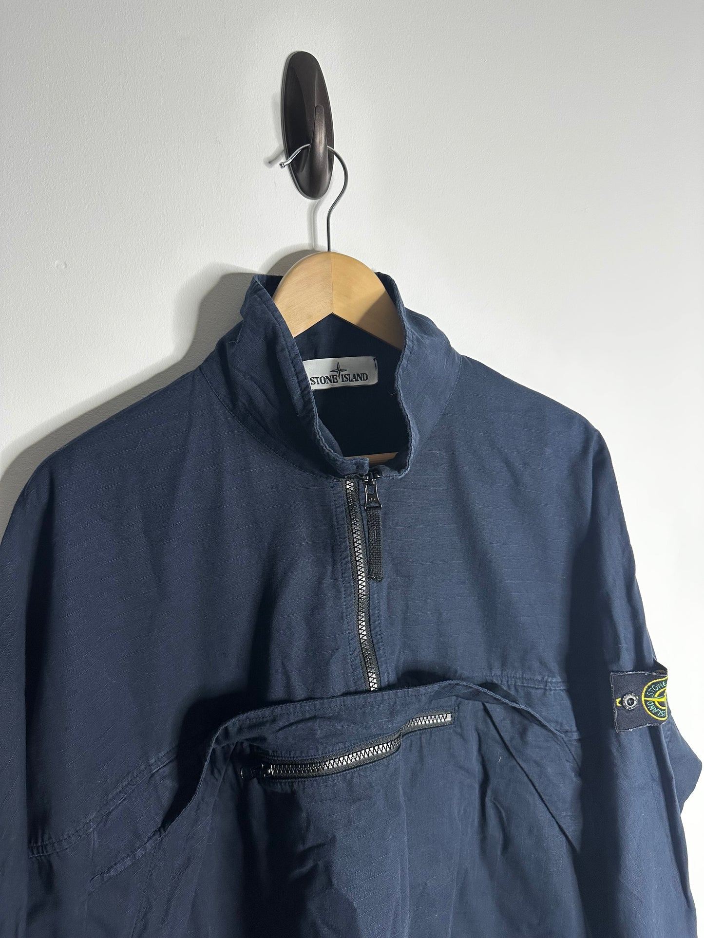 Stone Island Navy Ripstop Pullover Smock - Extra Large