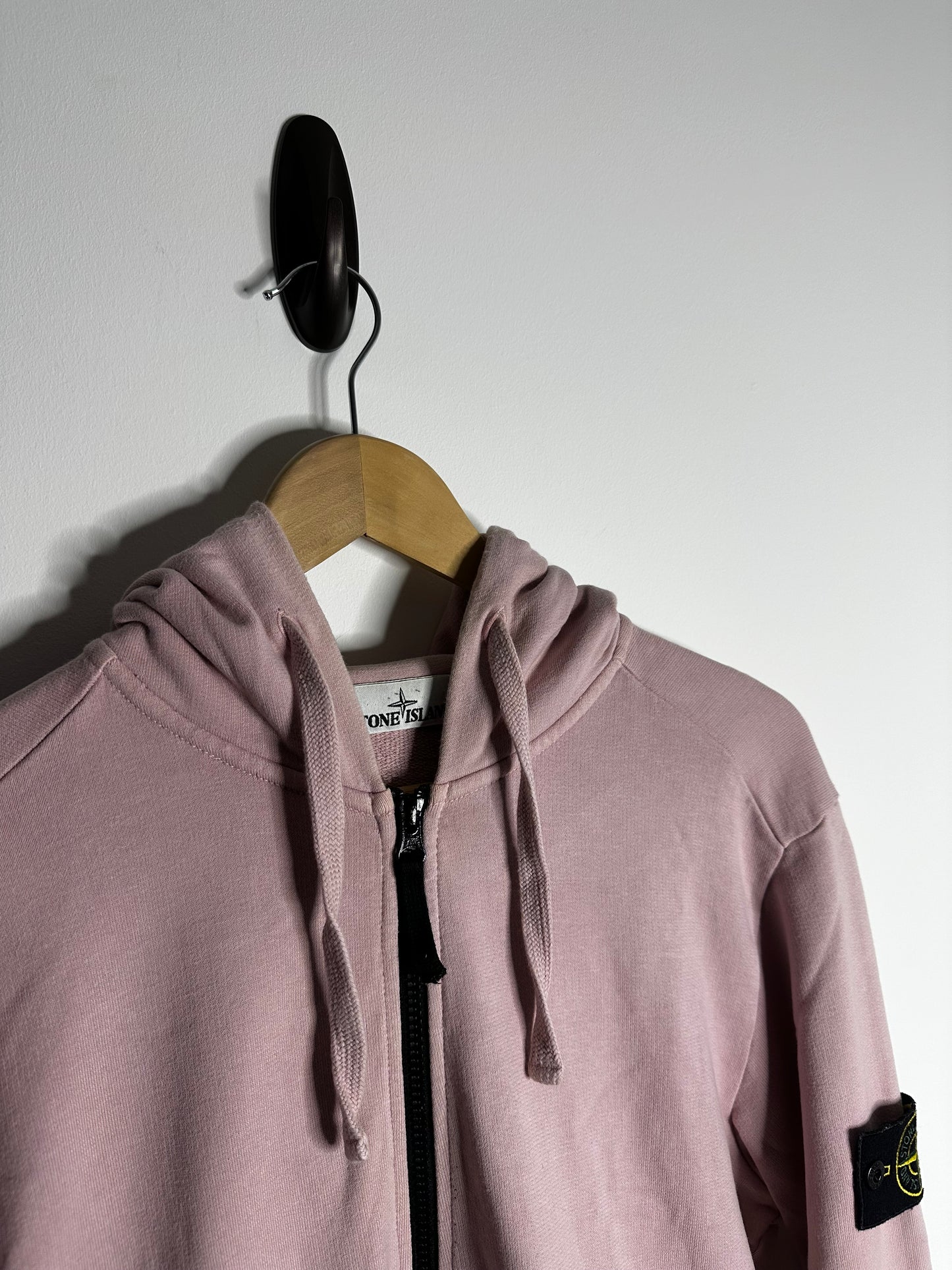 Stone Island Pink Full Zip Hoodie - Large