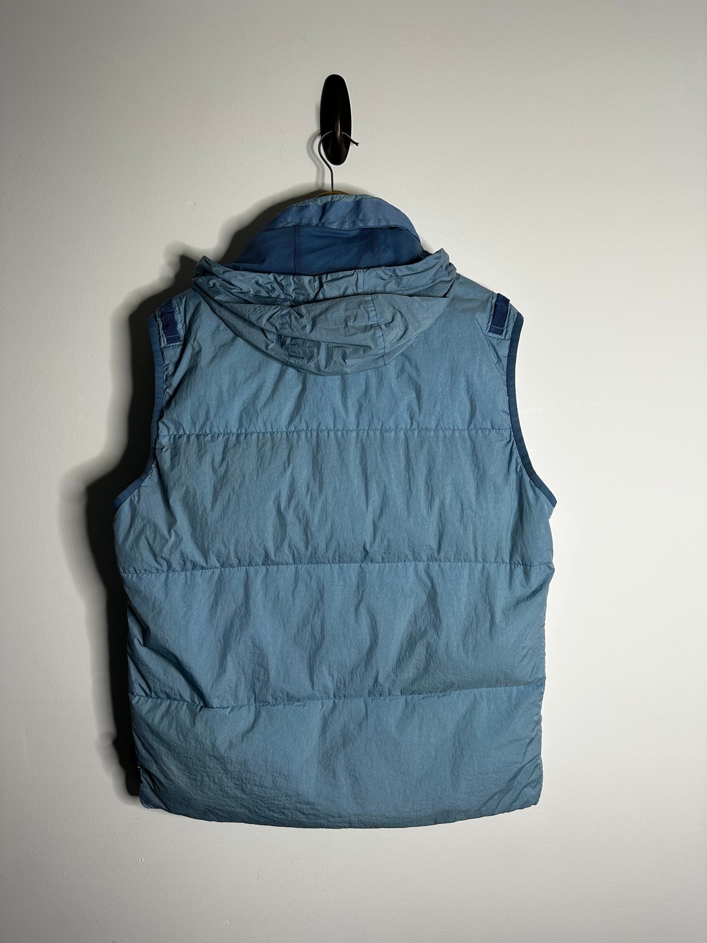 Stone Island Blue Crinkle Reps R-NY Down Gilet - Medium