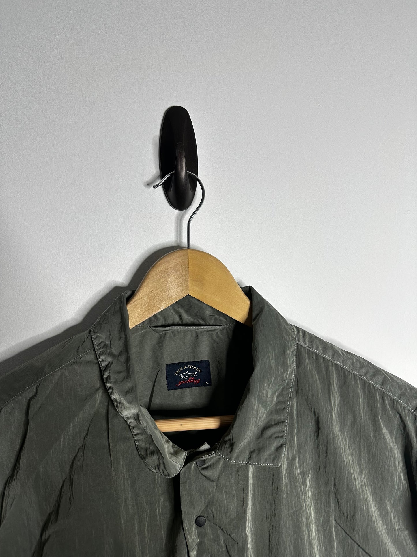 Paul & Shark Khaki Nylon Metal Econyl Overshirt - Extra Large
