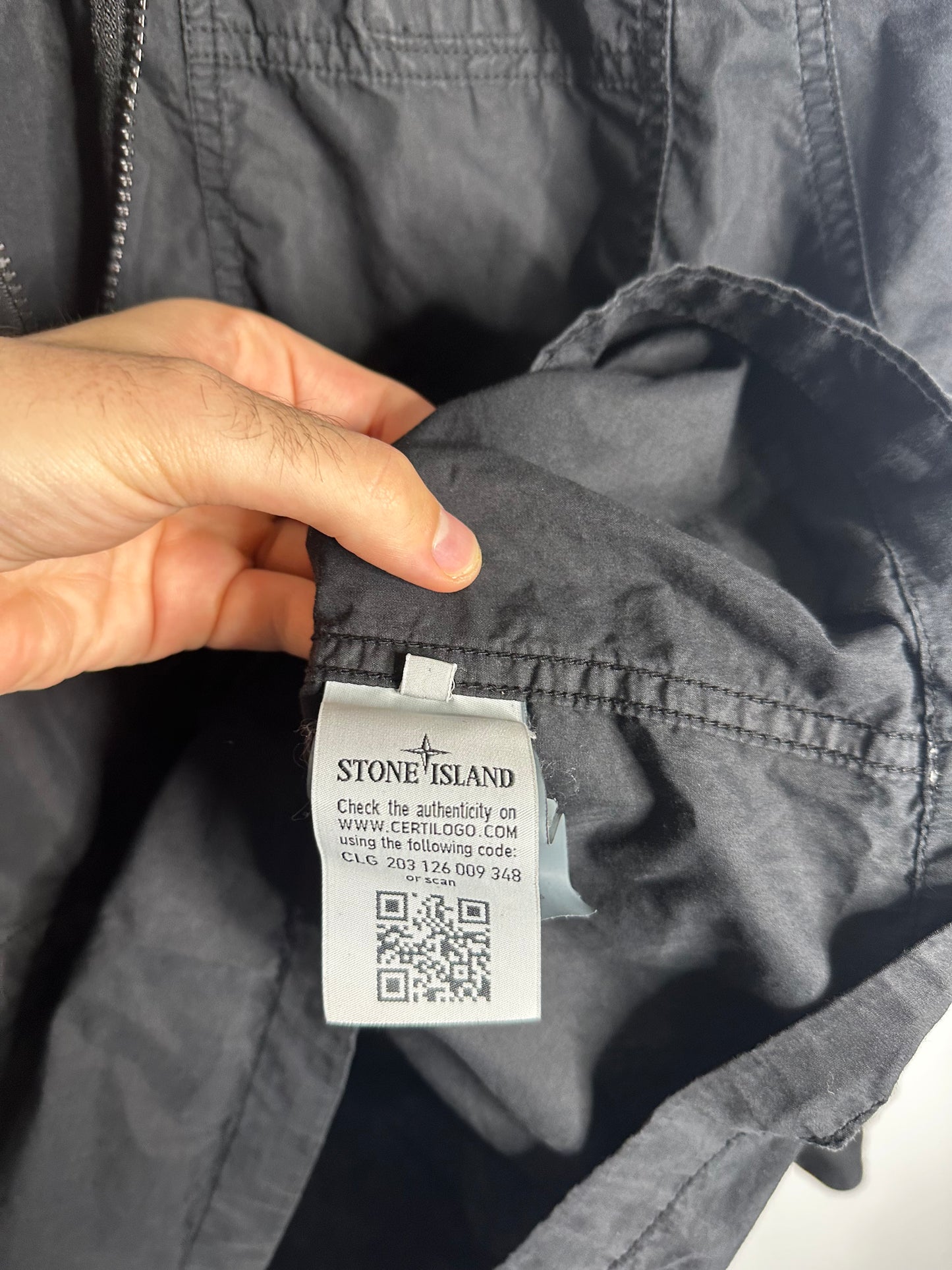 Stone Island Black LG Hooded Smock - Large