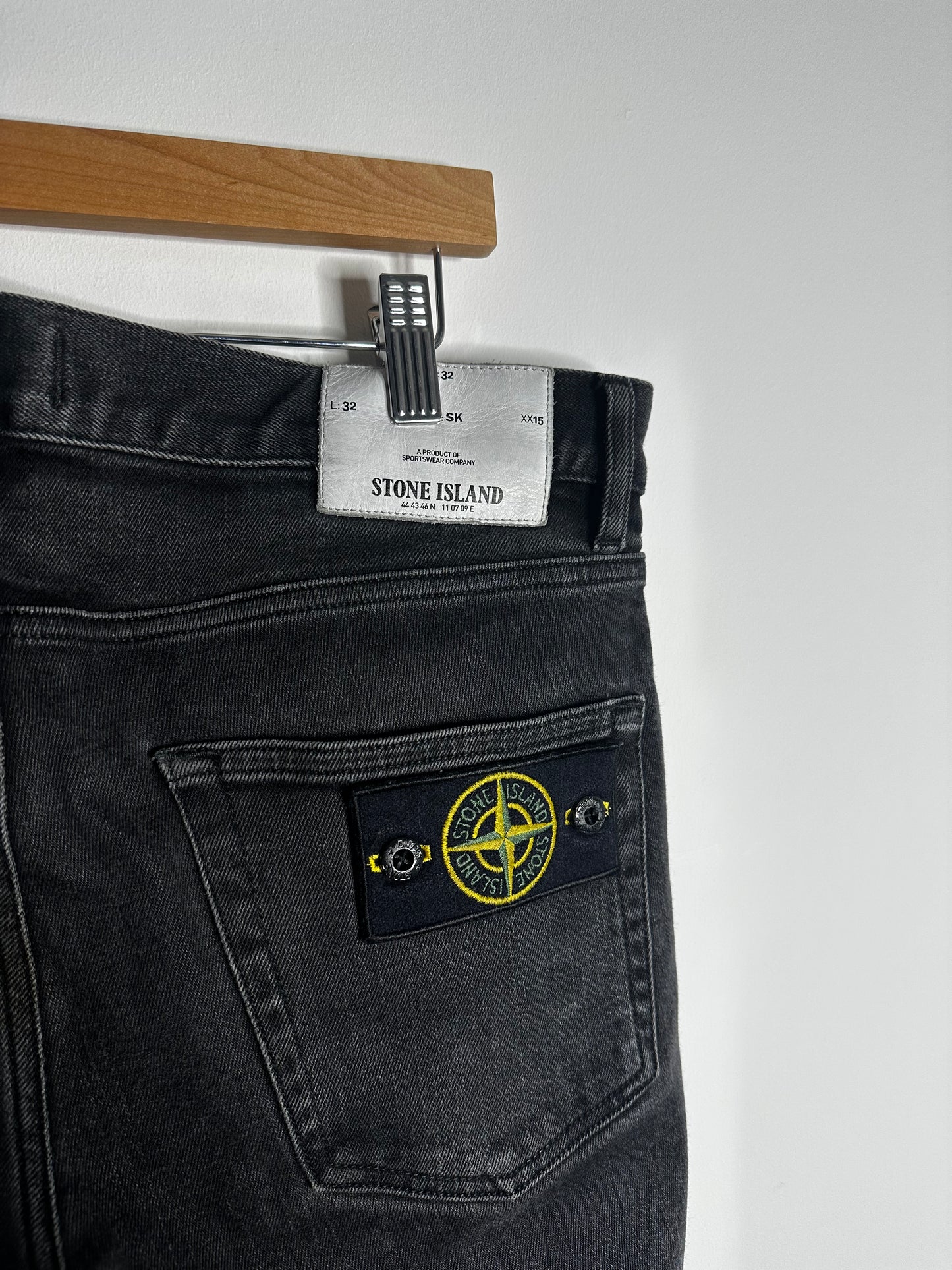 Stone Island Black Denim Jeans - 32 Waist / 32 Leg