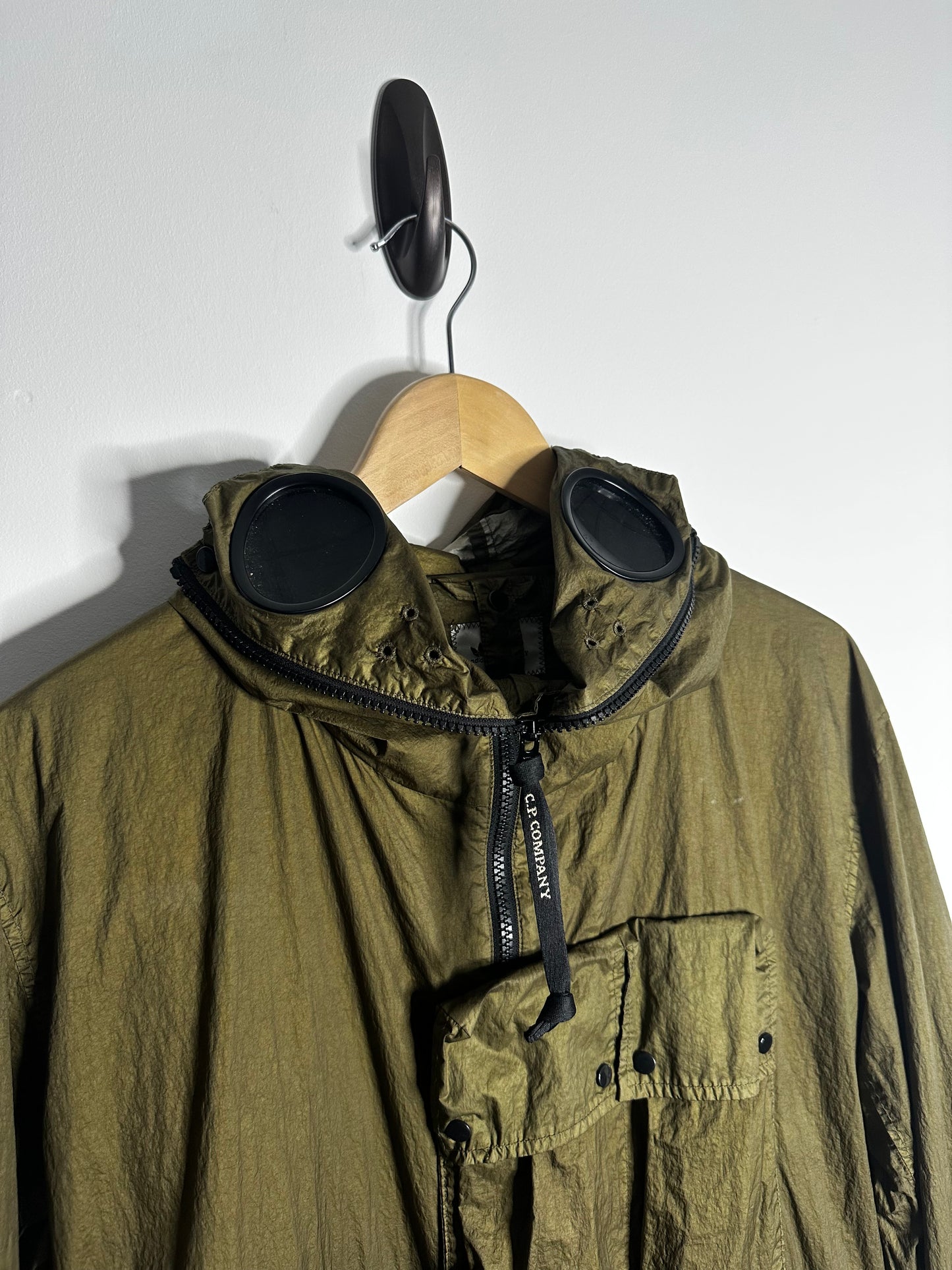 C.P. Company x Adidas Originals Green Chrome Explorer Goggle Jacket - Small