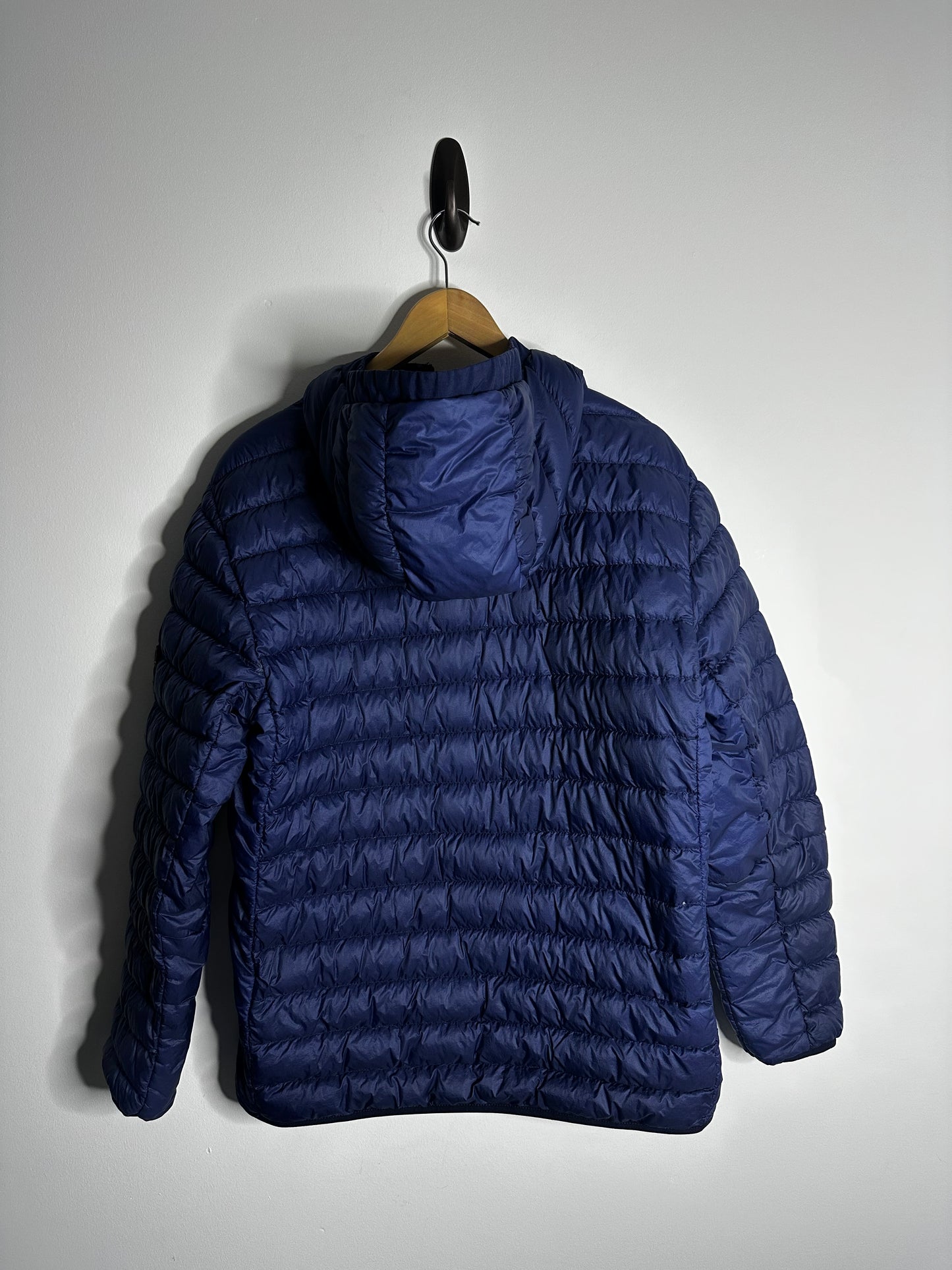 Stone Island Blue Garment Dyed Micro Yarn Down Hooded Jacket - Large