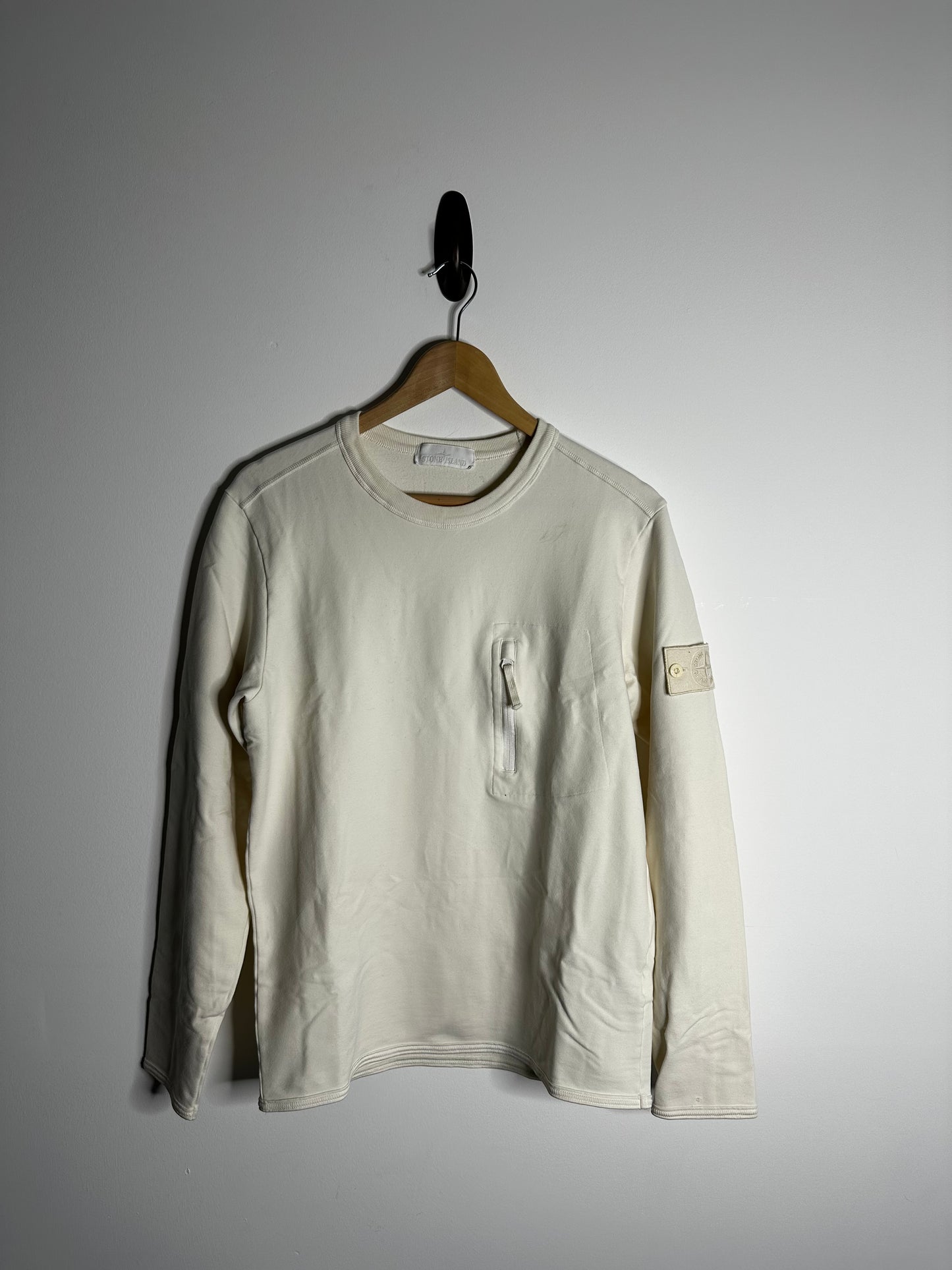 Stone Island White Ghost Crewneck Sweatshirt - Medium